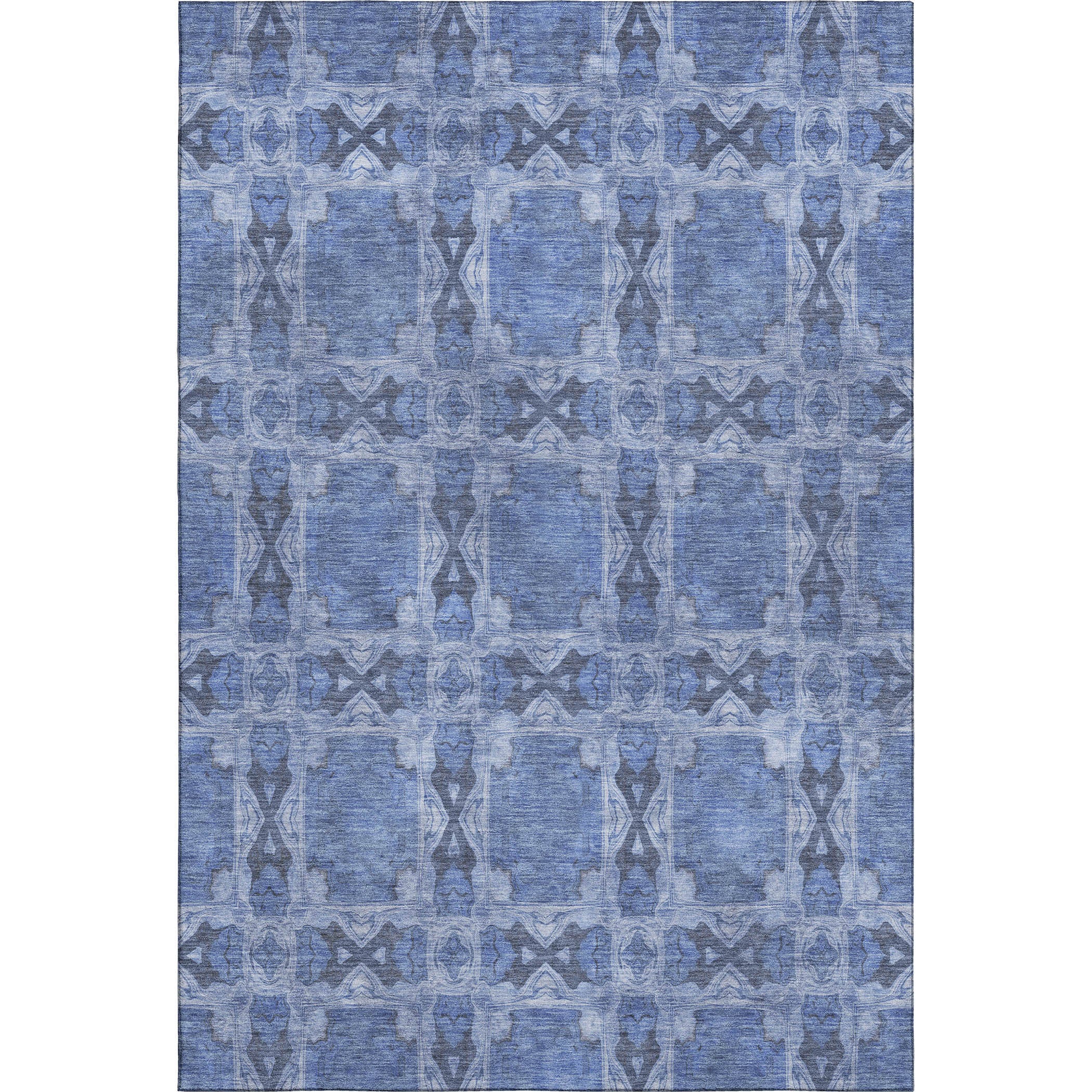 Hoi An Machine Washable Transitional Denim Blue Rug 2'6" x 3'10" #shape_Rectangle