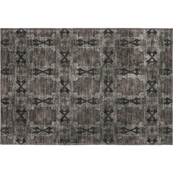 Hoi An Machine Washable Transitional Gray Rug 1'8" x 2'6"