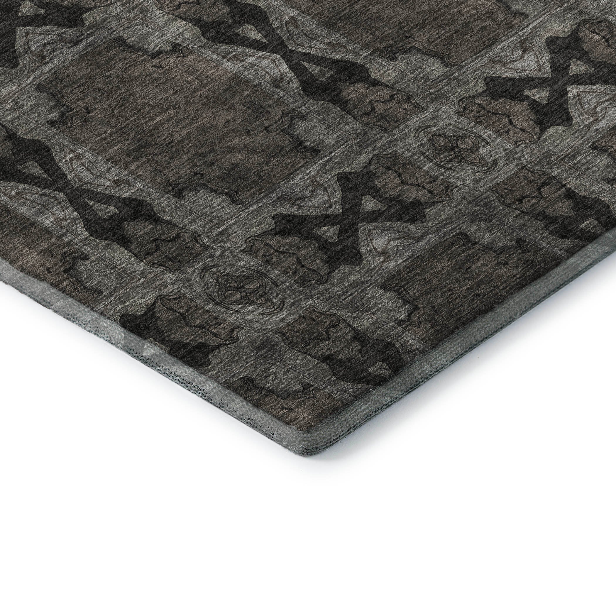Hoi An Machine Washable Transitional Gray Rug 1'8" x 2'6" #shape_Rectangle