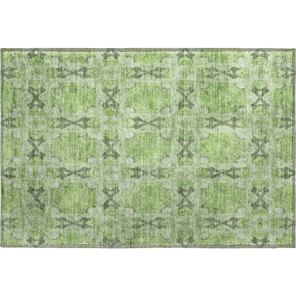 Hoi An Machine Washable Transitional Green Rug 1'8" x 2'6"