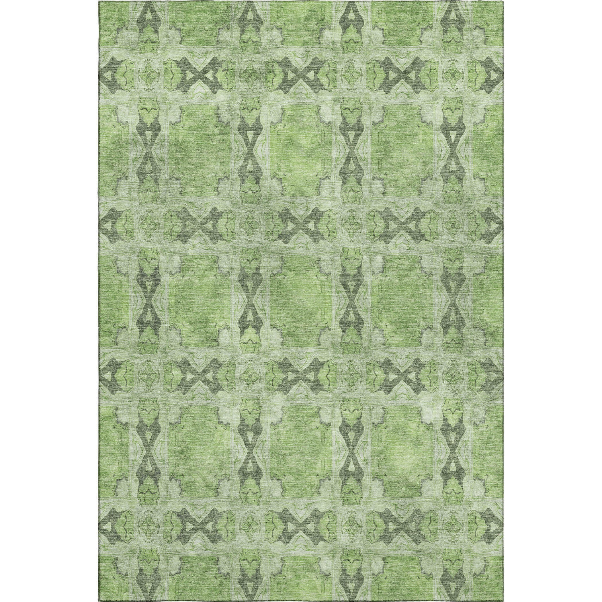 Hoi An Machine Washable Transitional Green Rug 2'6" x 3'10" #shape_Rectangle