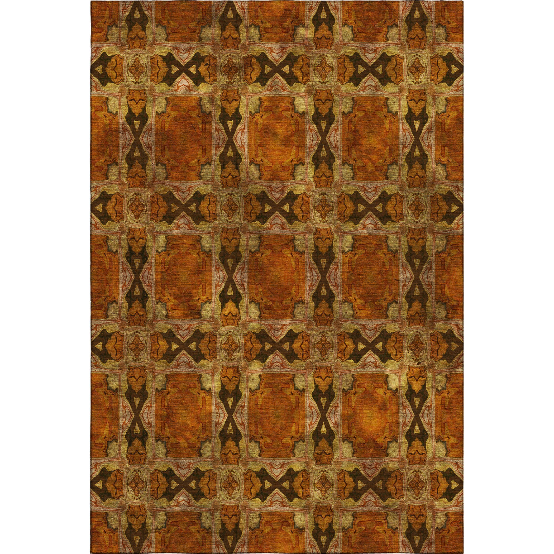 Hoi An Machine Washable Transitional Paprika Orange Rug 2'6" x 3'10" #shape_Rectangle