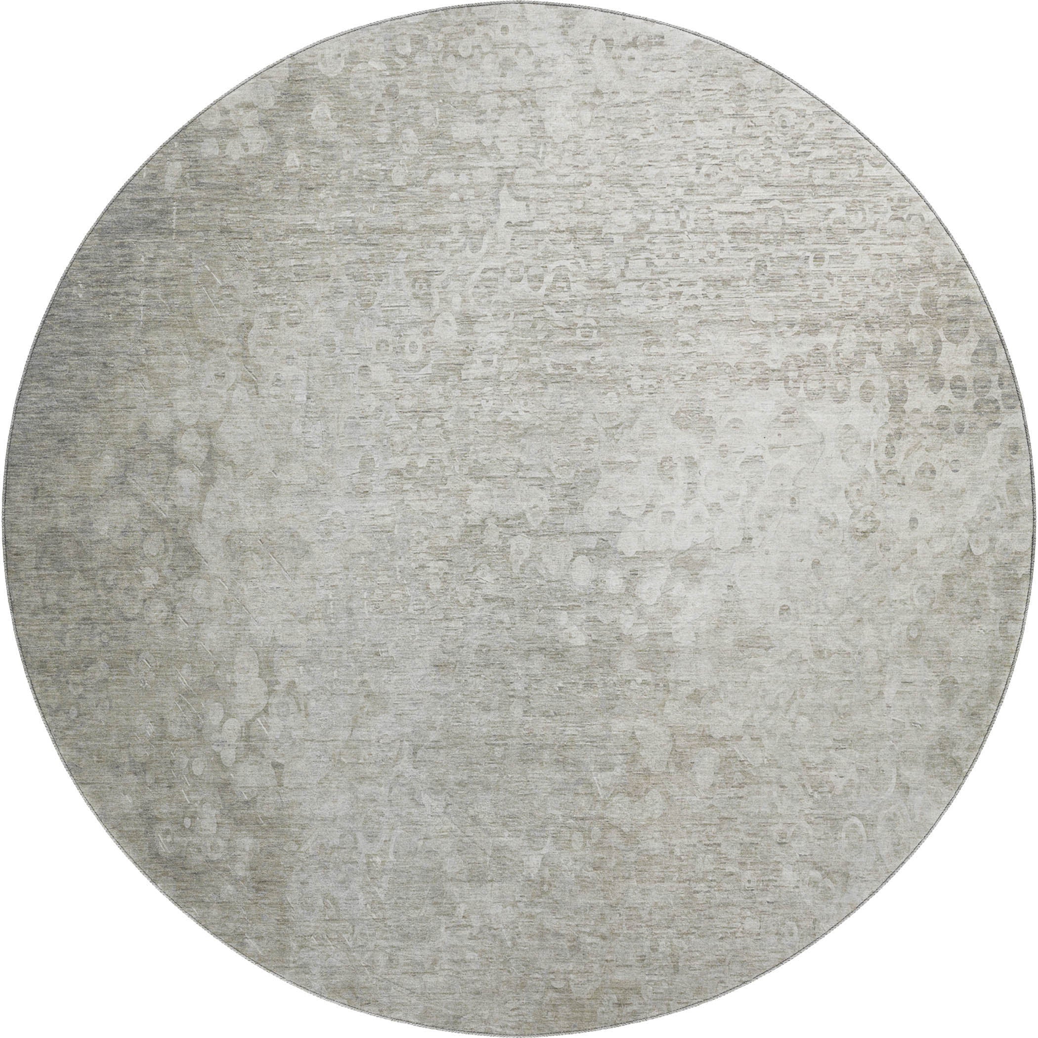 Kotor Machine Washable Transitional Beige Brown Rug 8' x 8' #shape_Round