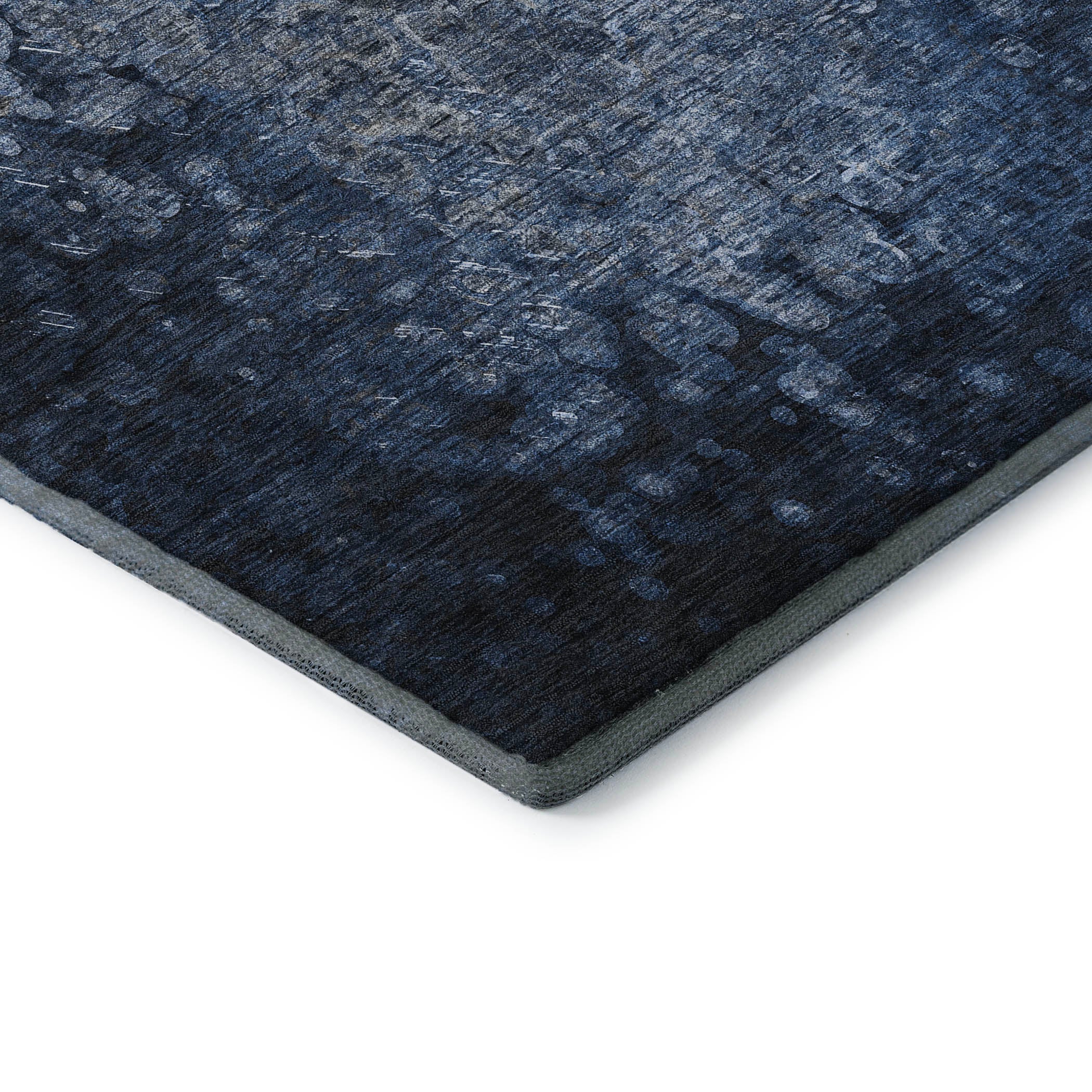 Kotor Machine Washable Transitional Blue Rug 1'8" x 2'6" #shape_Rectangle