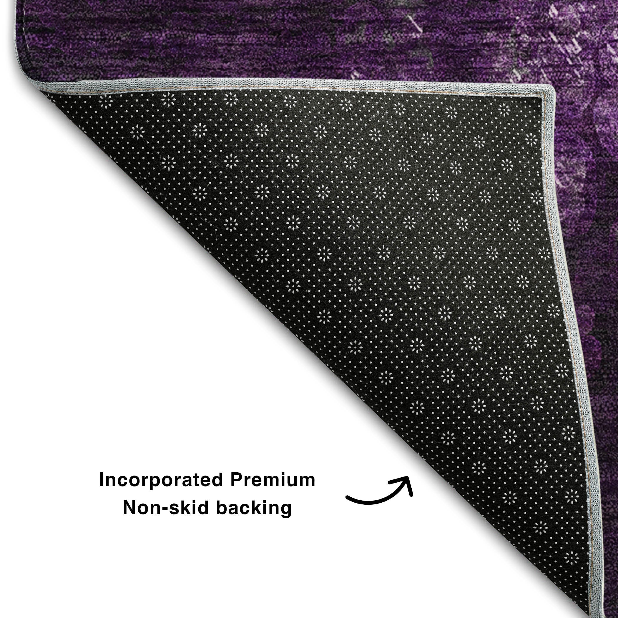 Kotor Machine Washable Transitional Purple Rug 1'8" x 2'6" #shape_Rectangle