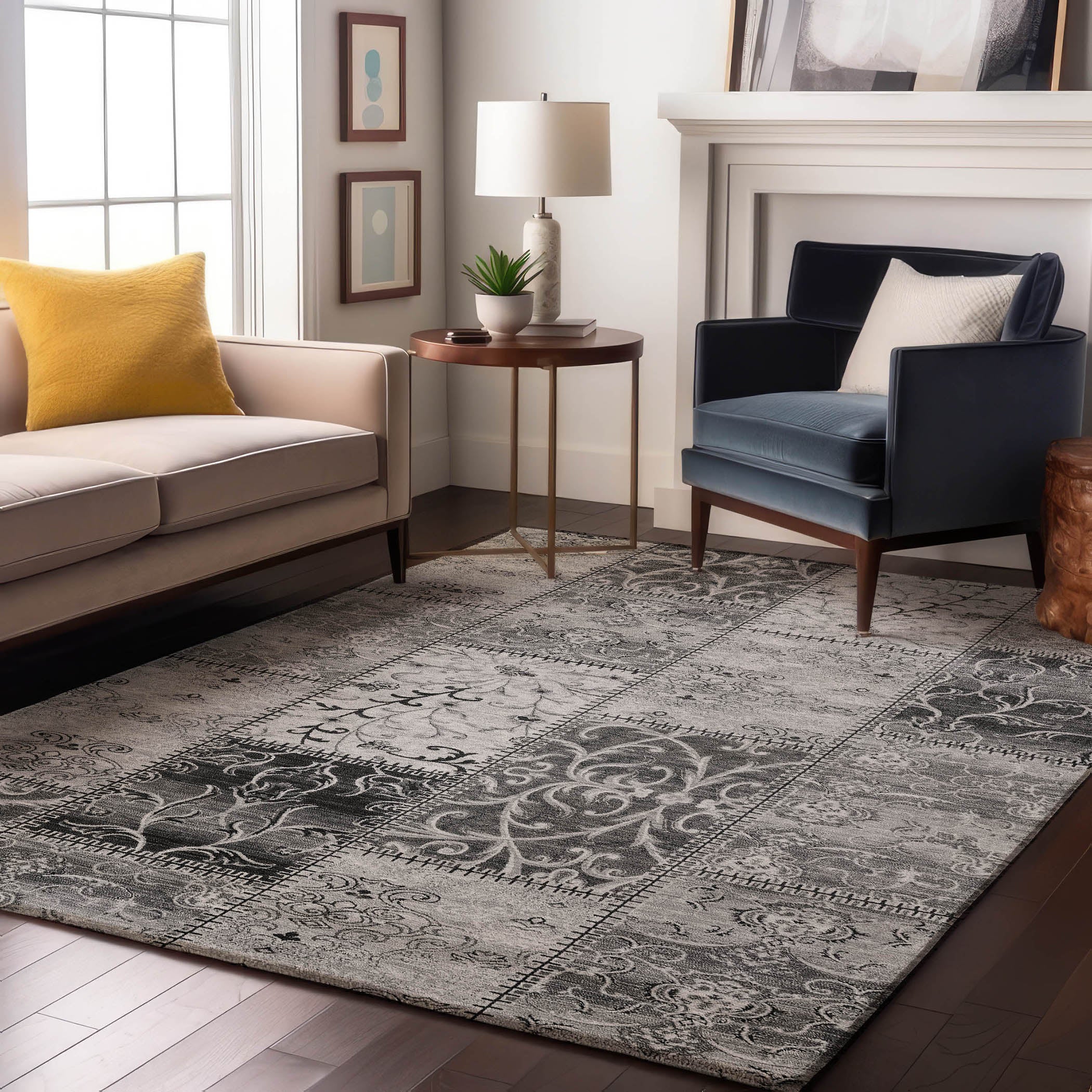 Jaipur Machine Washable Transitional Gray Rug 2'6" x 3'10" #shape_Rectangle