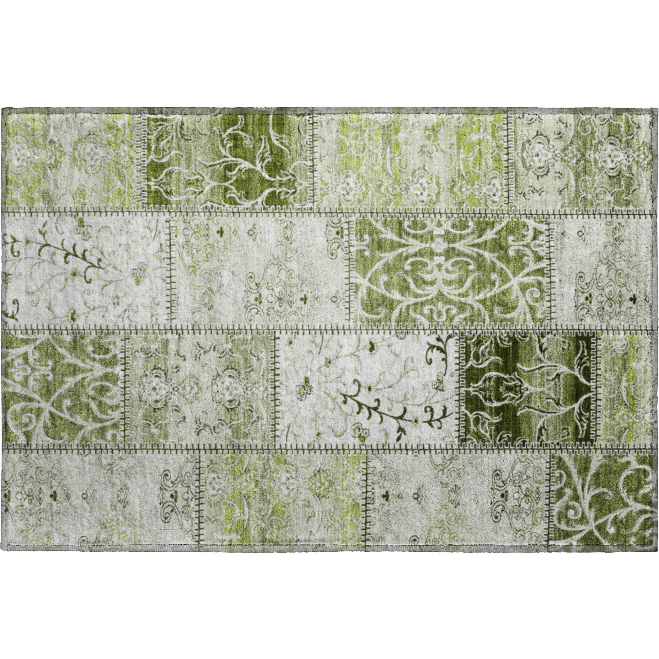 Jaipur Machine Washable Transitional Green Rug 1'8" x 2'6" #shape_Rectangle