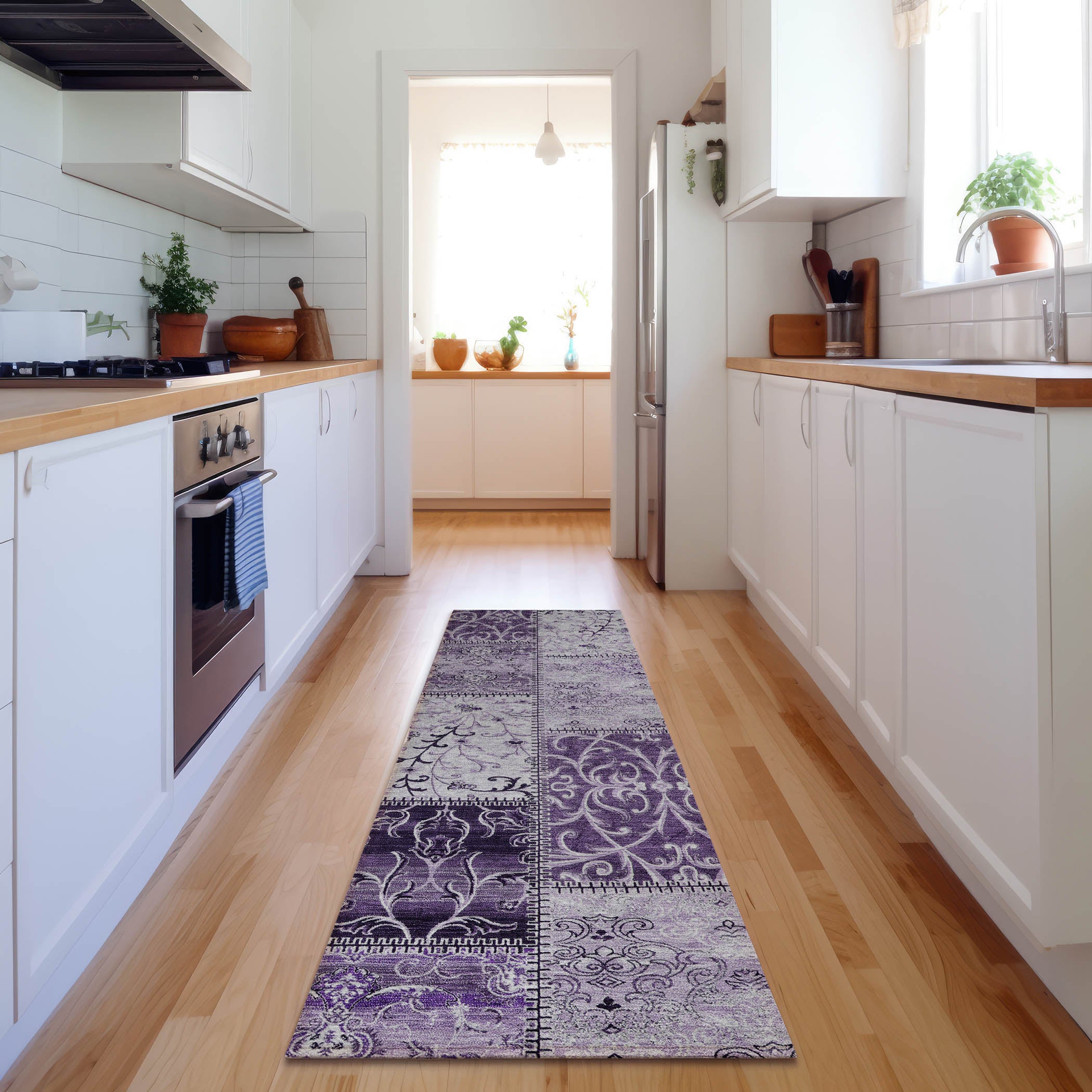 Jaipur Machine Washable Transitional Purple Rug 2'3" x 7'6" #shape_Runner