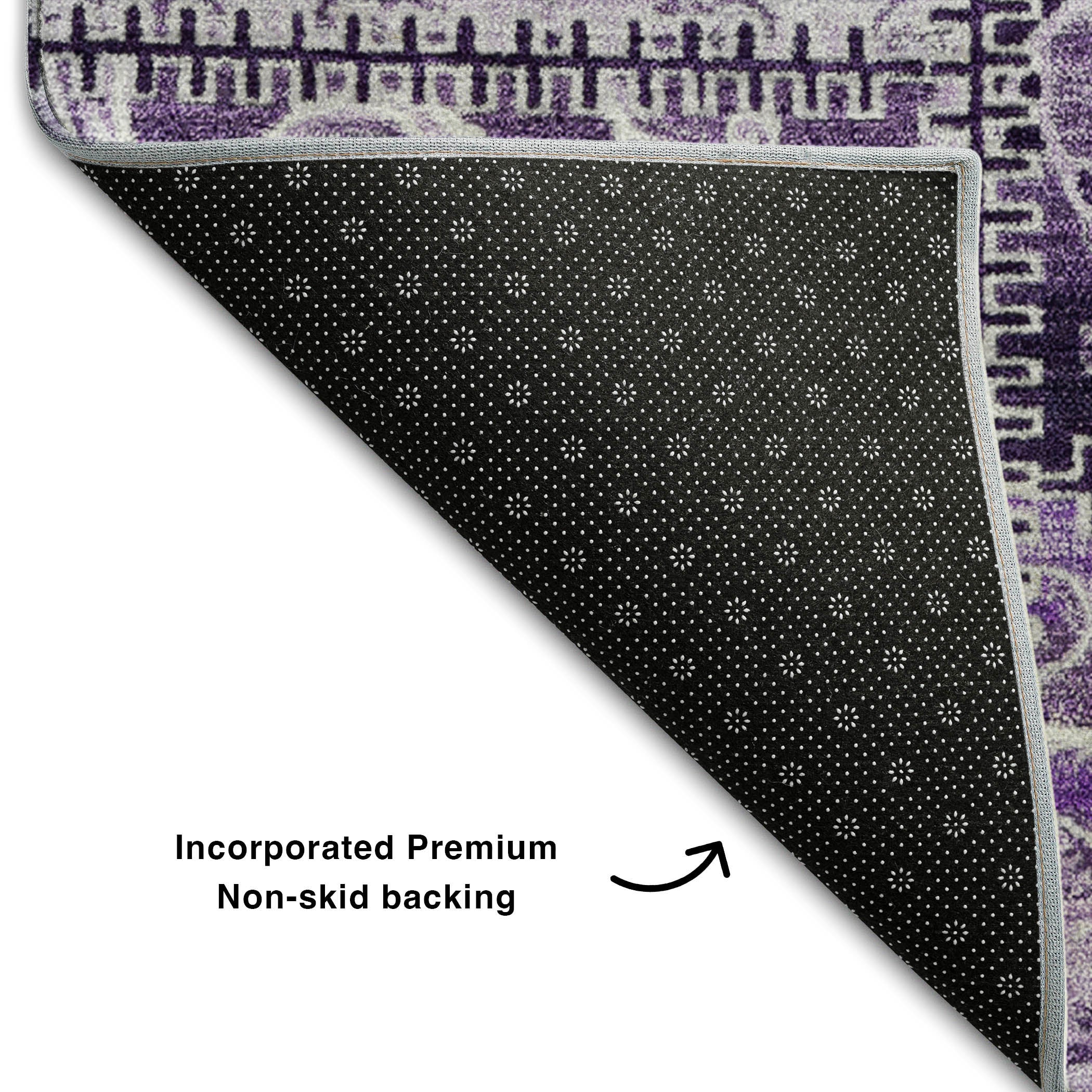Jaipur Machine Washable Transitional Purple Rug 1'8" x 2'6" #shape_Rectangle
