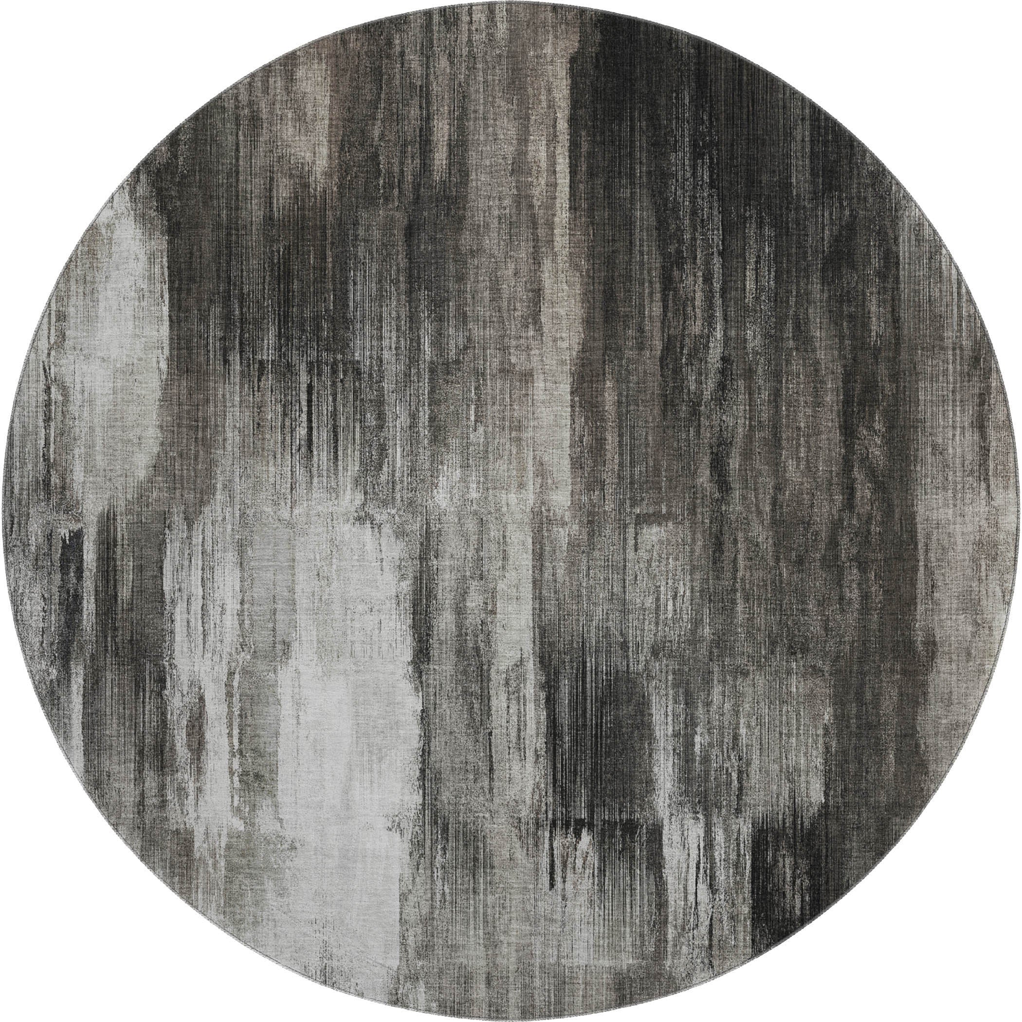 Reykjavik Machine Washable Transitional Gray Rug 8' x 8' #shape_Round