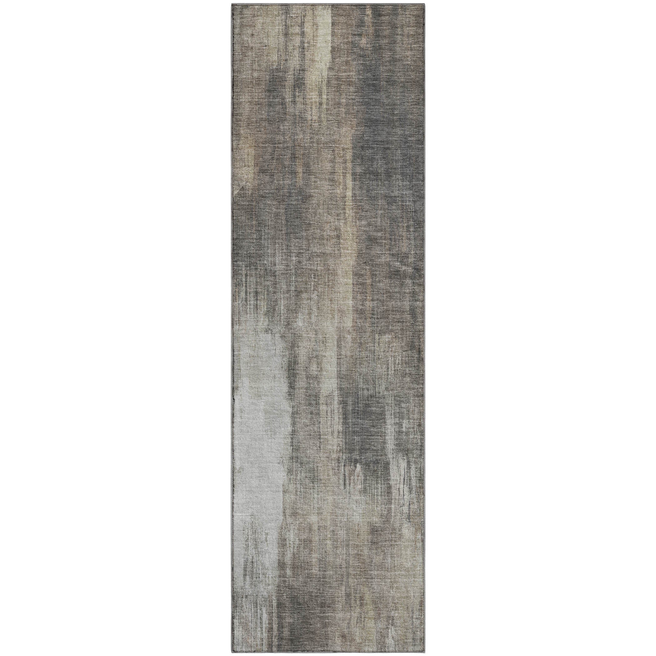 Reykjavik Machine Washable Transitional Taupe Brown Rug 2'3" x 7'6" #shape_Runner