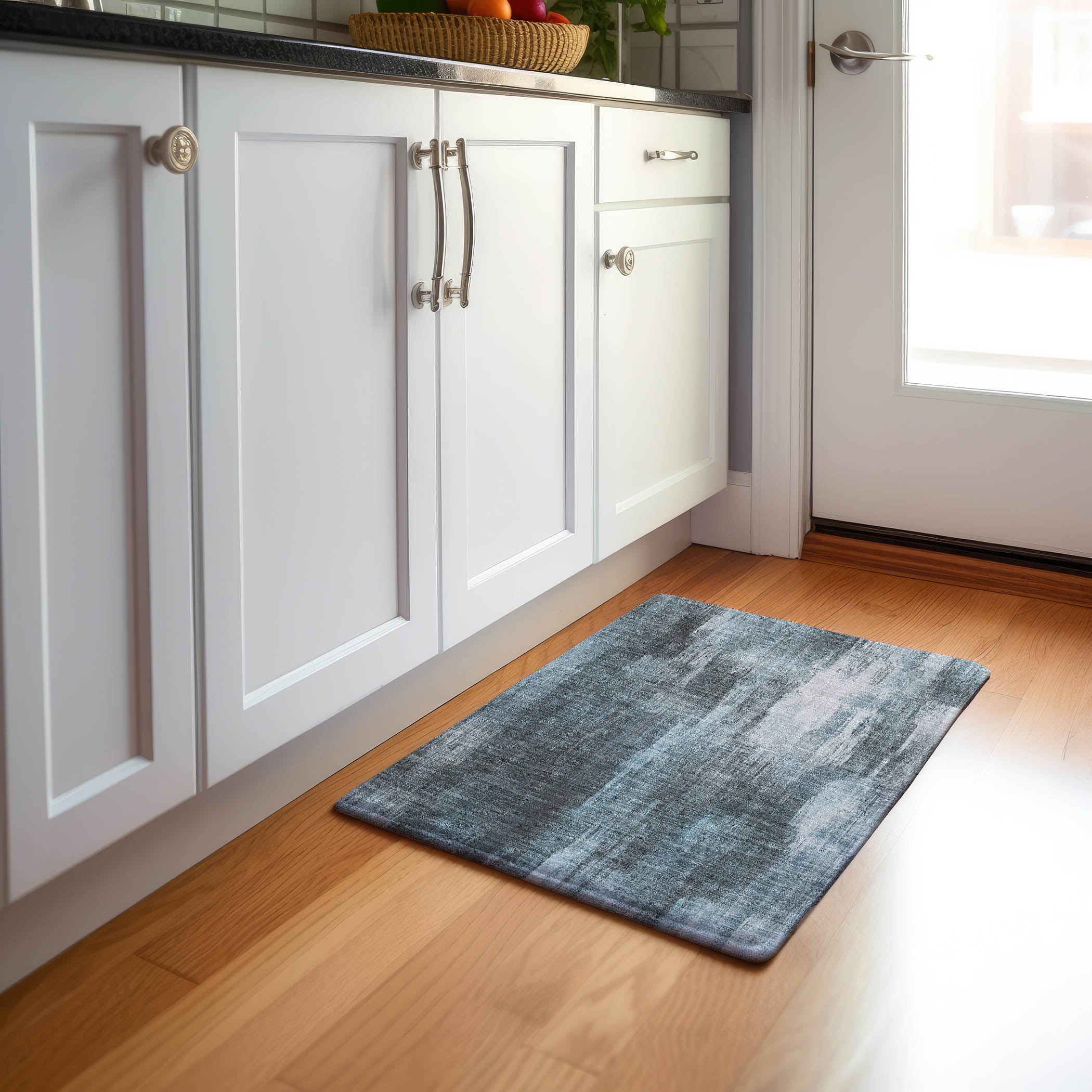 Reykjavik Machine Washable Transitional Teal Rug 1'8" x 2'6" #shape_Rectangle