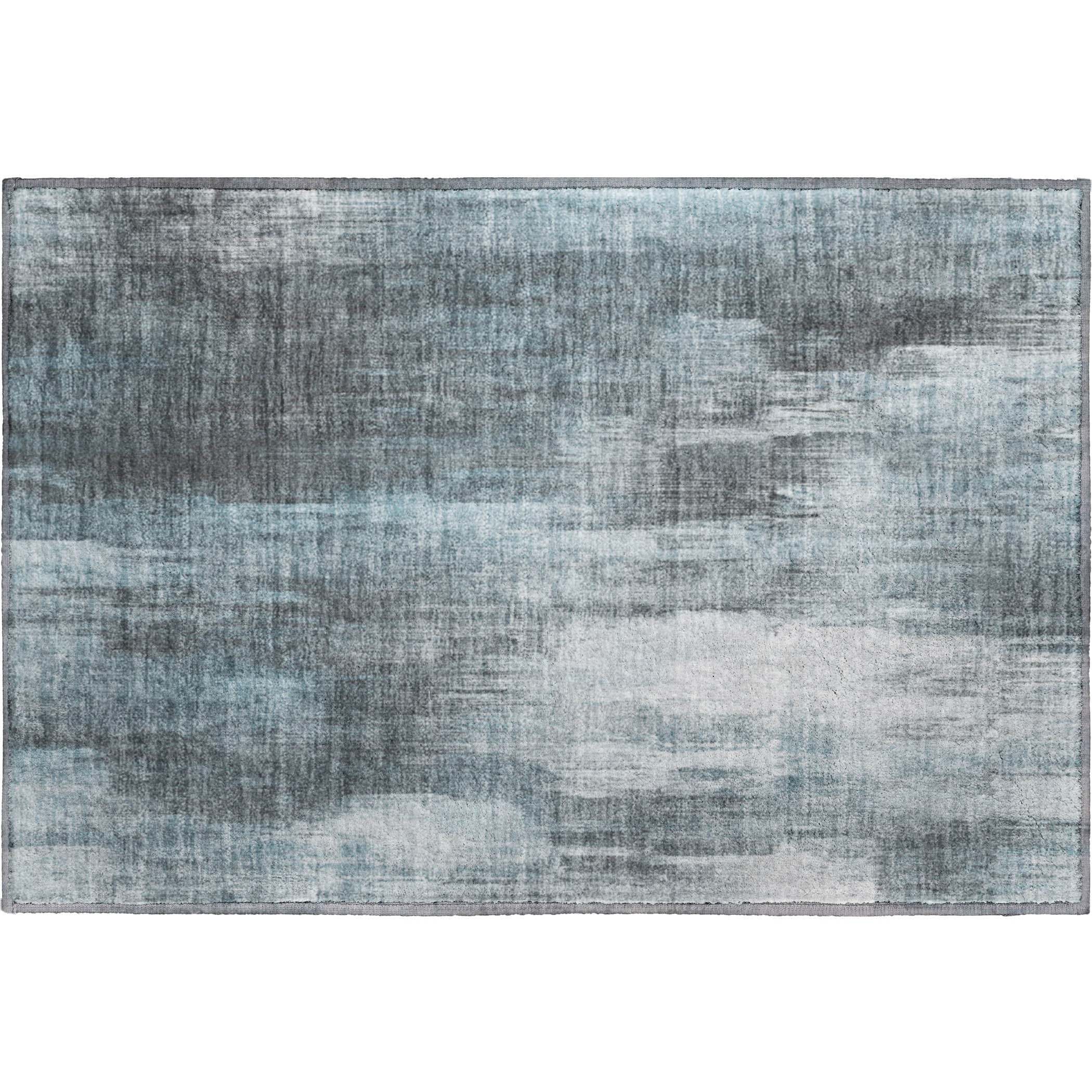 Reykjavik Machine Washable Transitional Teal Rug 1'8" x 2'6" #shape_Rectangle