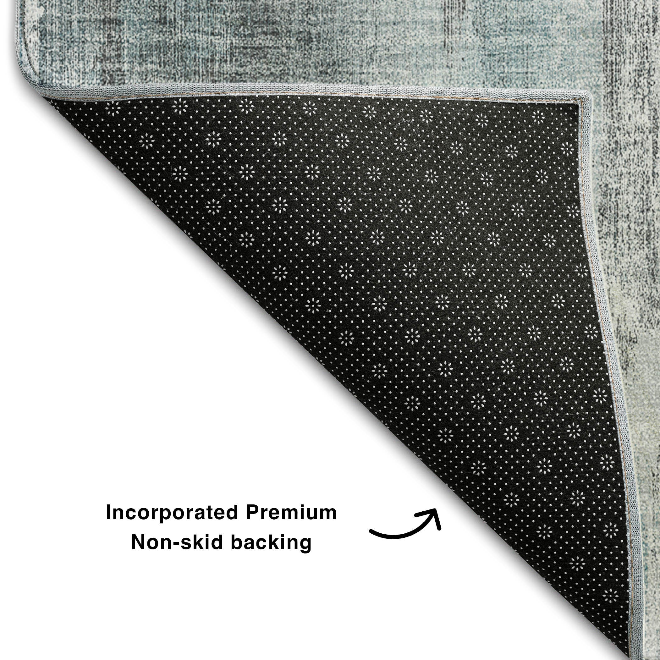 Reykjavik Machine Washable Transitional Teal Rug 1'8" x 2'6" #shape_Rectangle