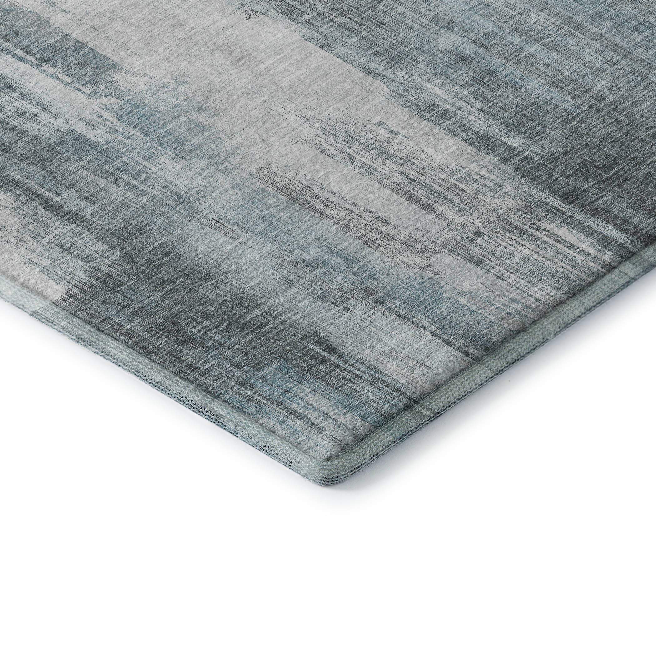 Reykjavik Machine Washable Transitional Teal Rug 1'8" x 2'6" #shape_Rectangle