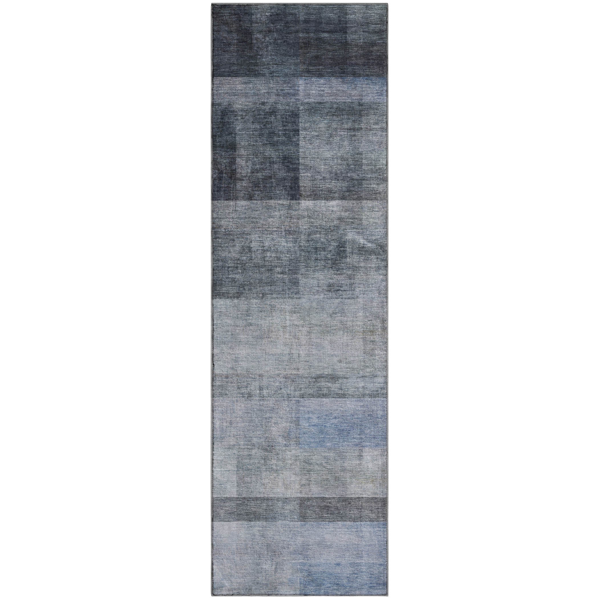 Lucerne Machine Washable Transitional Navy Blue Rug 2'3" x 7'6" #shape_Runner