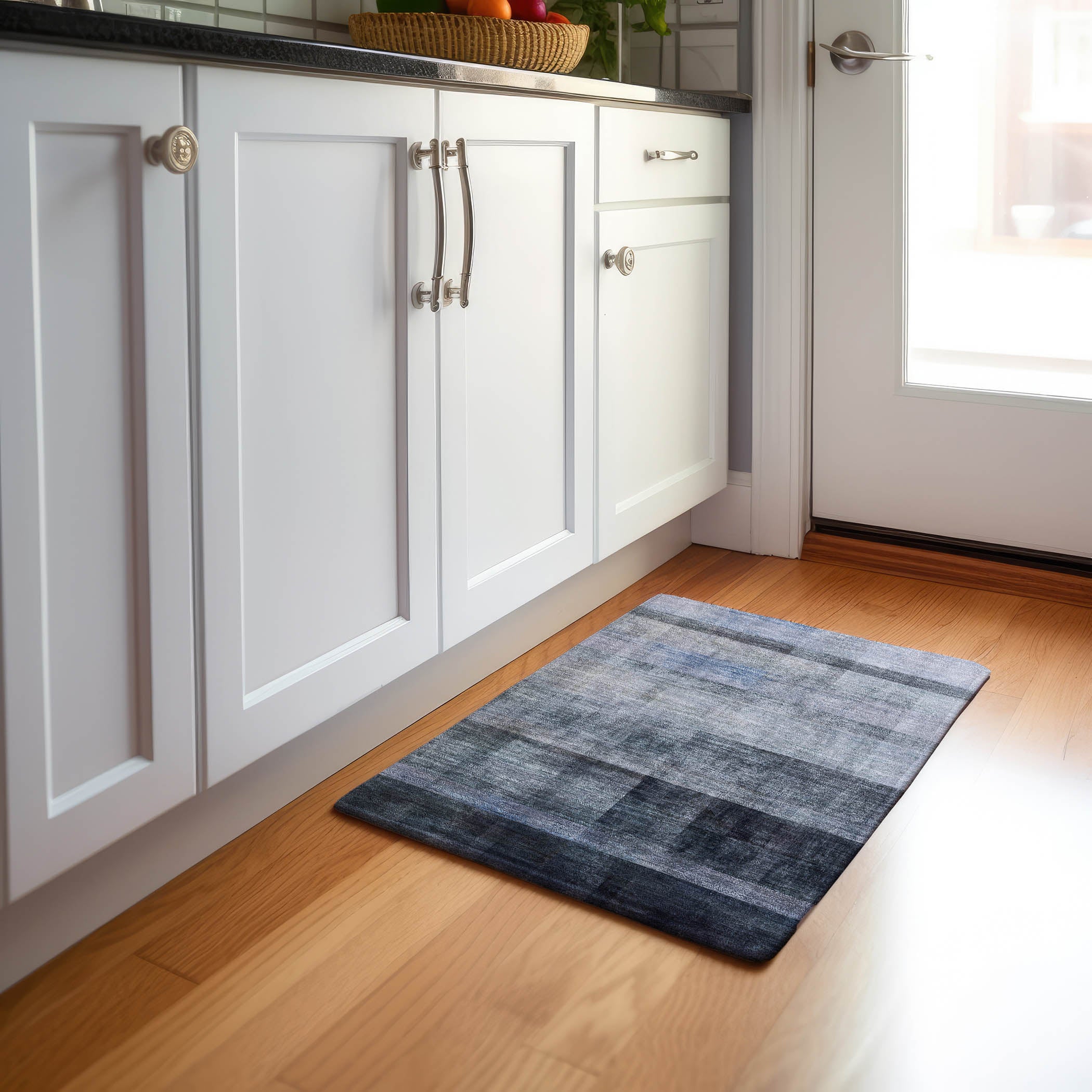 Lucerne Machine Washable Transitional Navy Blue Rug 1'8" x 2'6" #shape_Rectangle