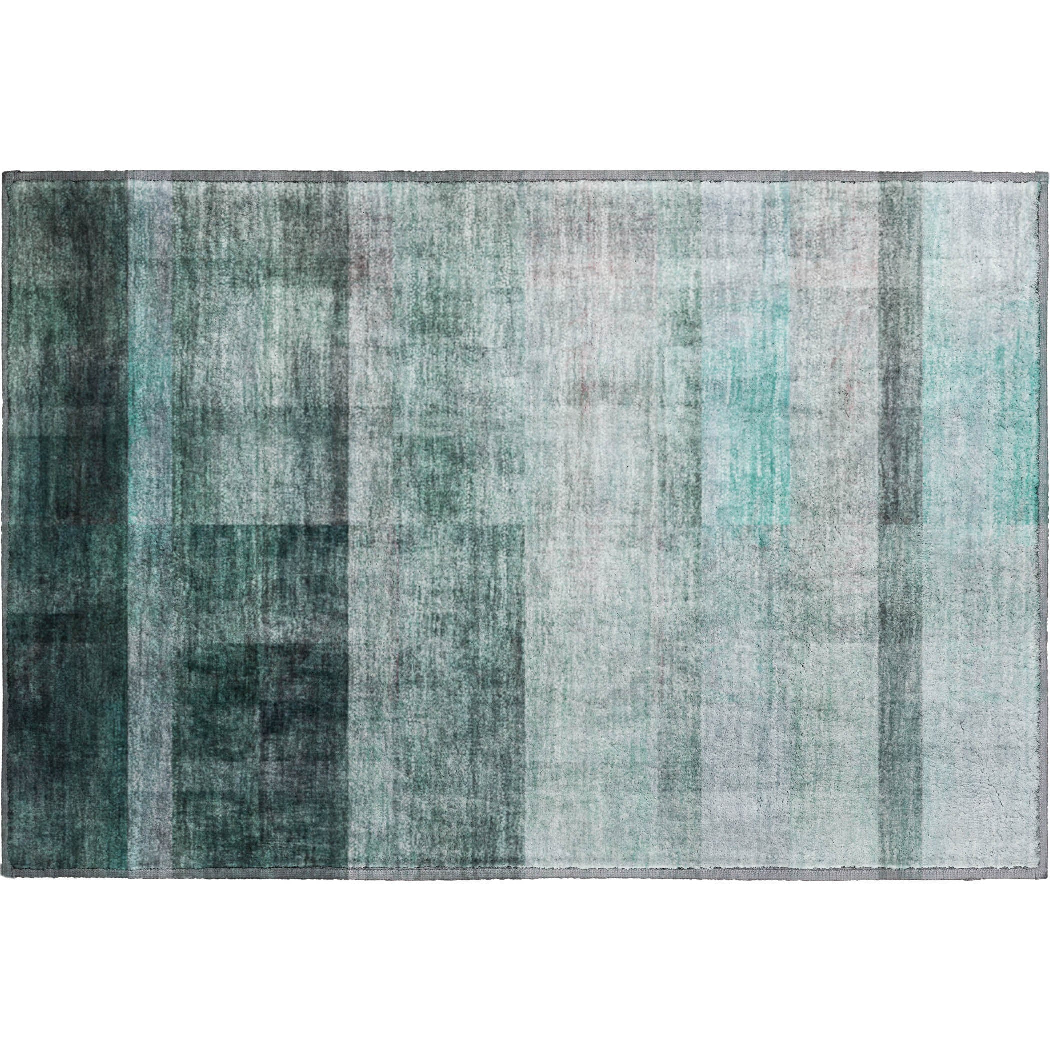 Lucerne Machine Washable Transitional Teal Rug 1'8" x 2'6" #shape_Rectangle