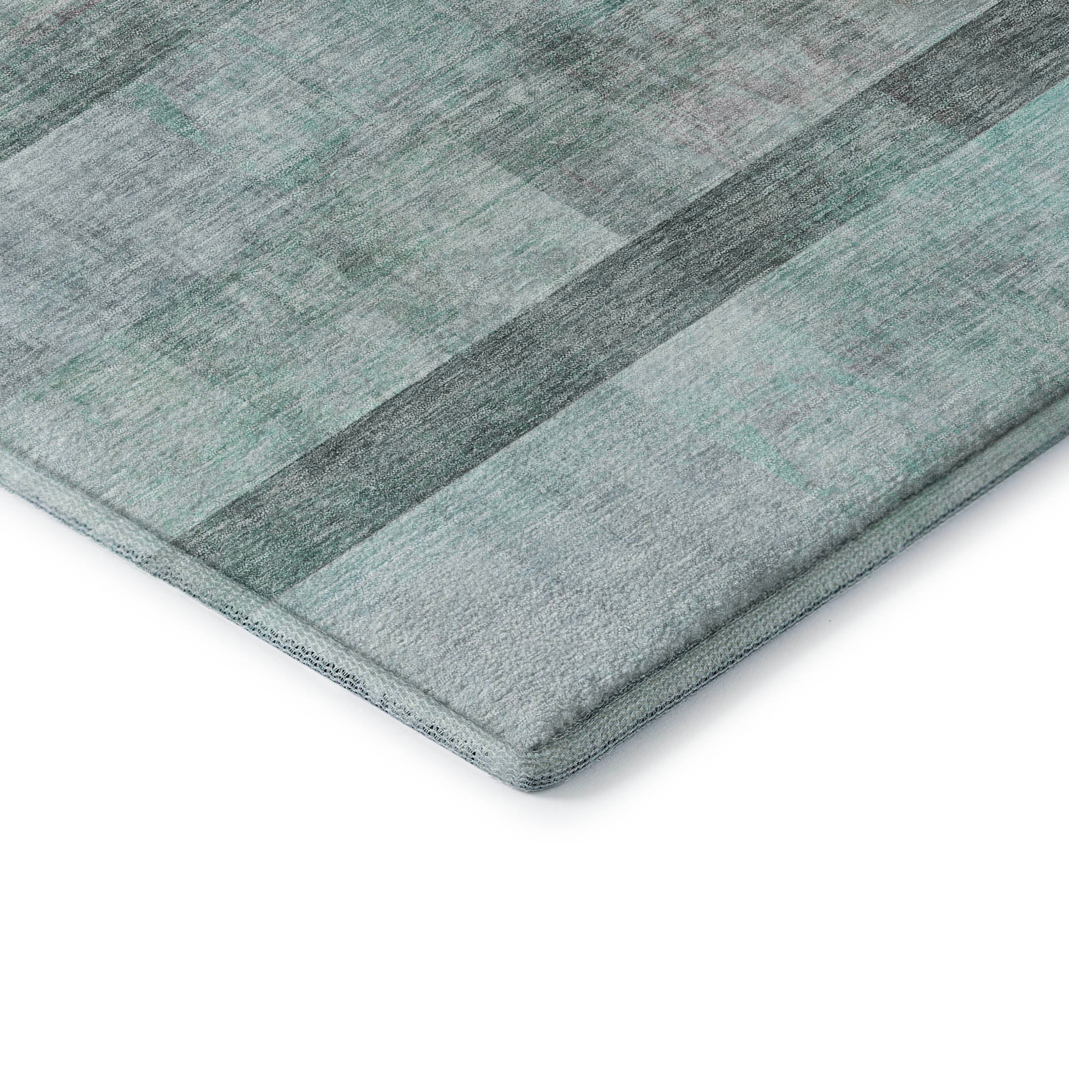 Lucerne Machine Washable Transitional Teal Rug 1'8" x 2'6" #shape_Rectangle