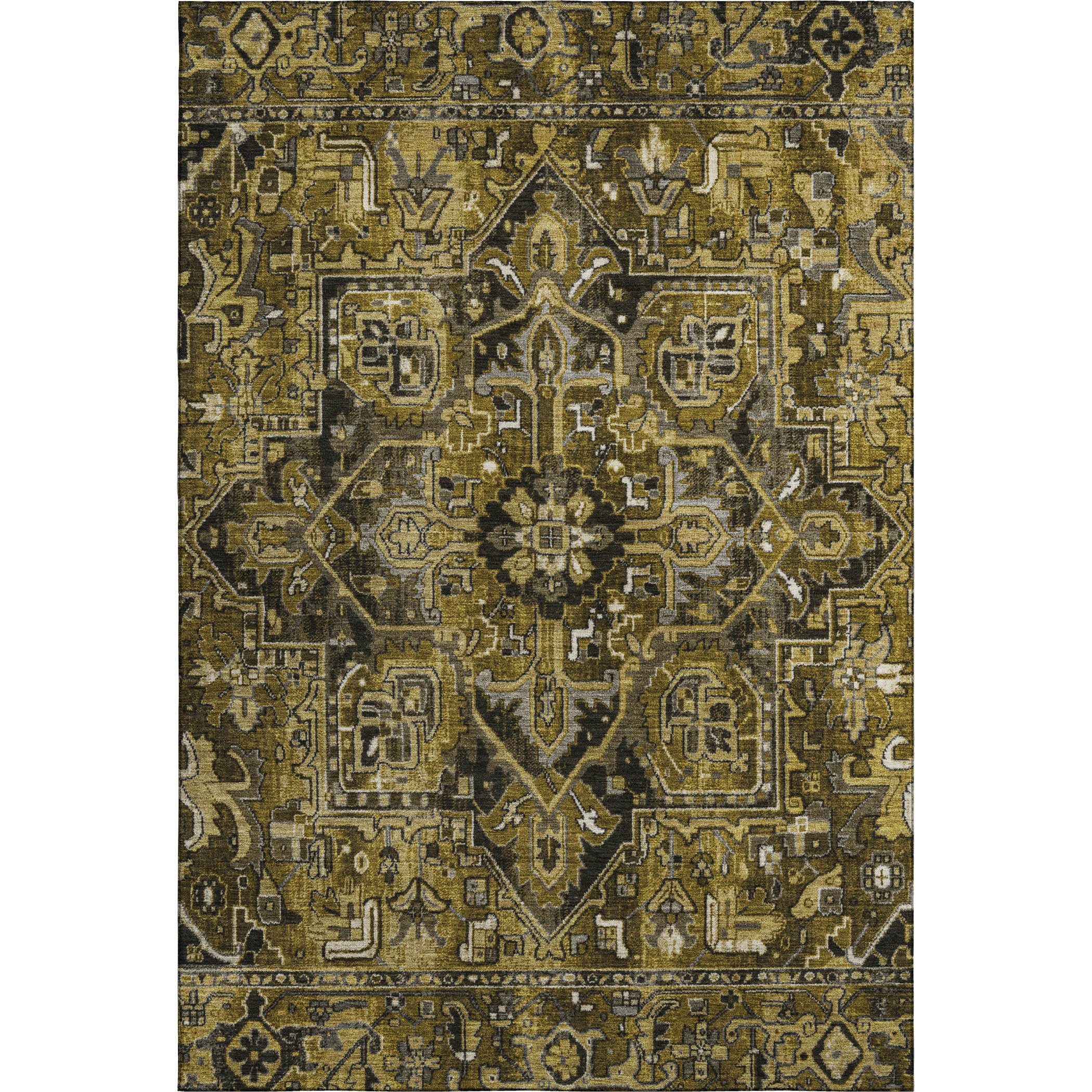 Bern Machine Washable Traditional Brown Rug 2'6" x 3'10" #shape_Rectangle