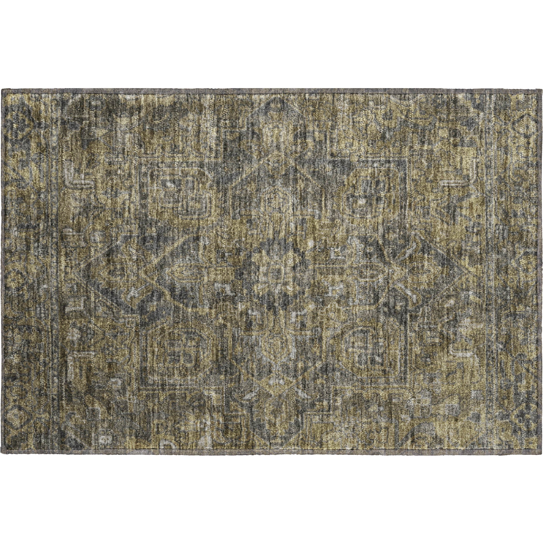 Reykjavik Machine Washable Traditional Chocolate Brown Rug 1'8" x 2'6" #shape_Rectangle