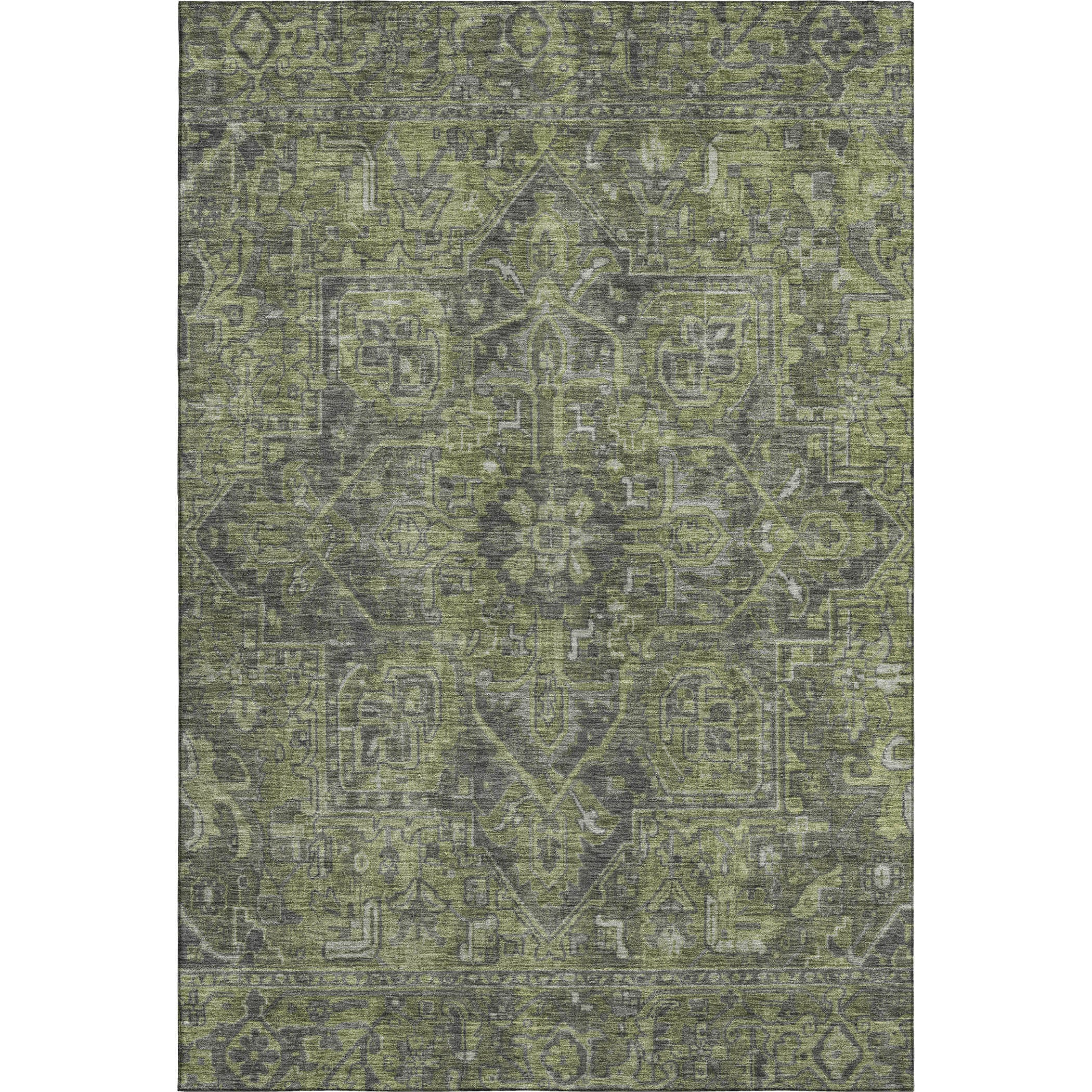 Reykjavik Machine Washable Traditional Green Rug 2'6" x 3'10" #shape_Rectangle