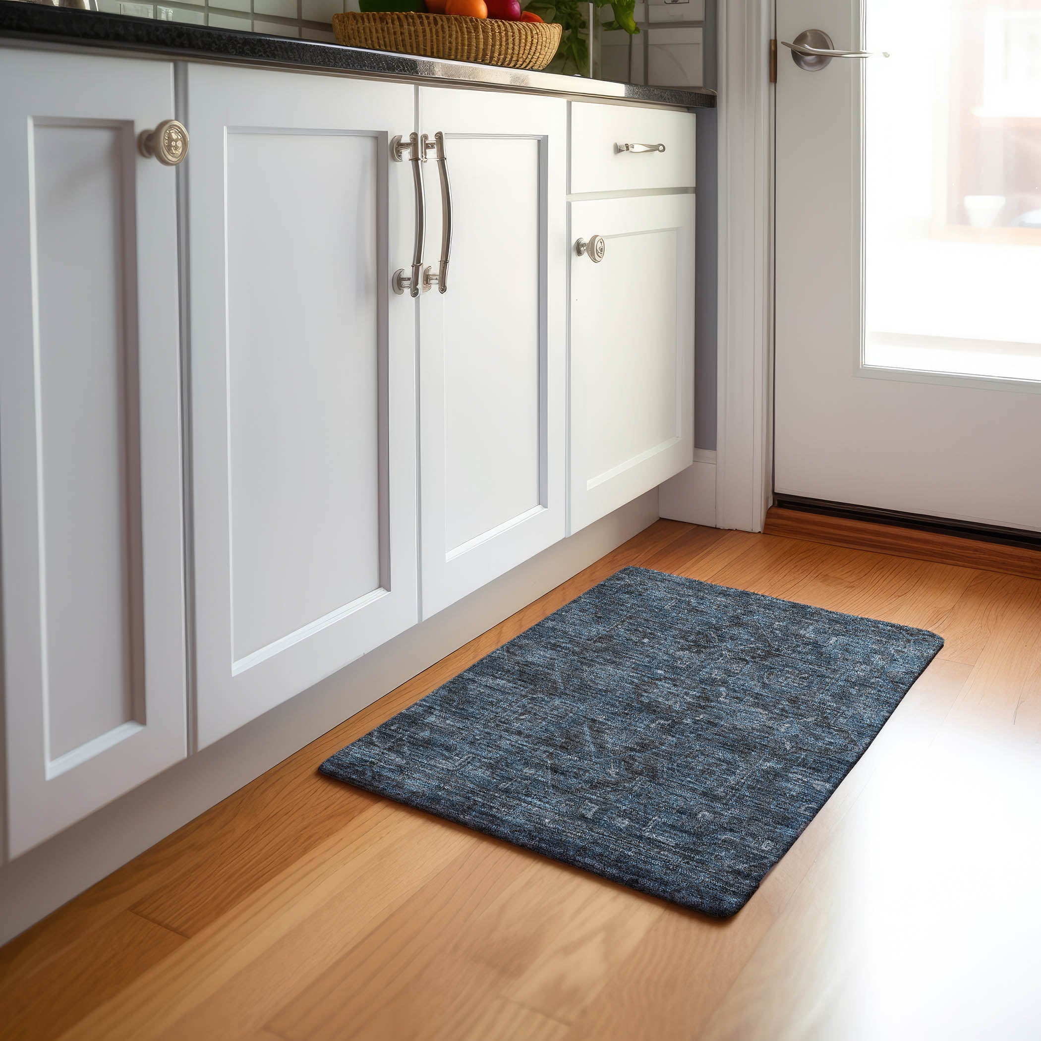Reykjavik Machine Washable Traditional Navy Blue Rug 1'8" x 2'6" #shape_Rectangle