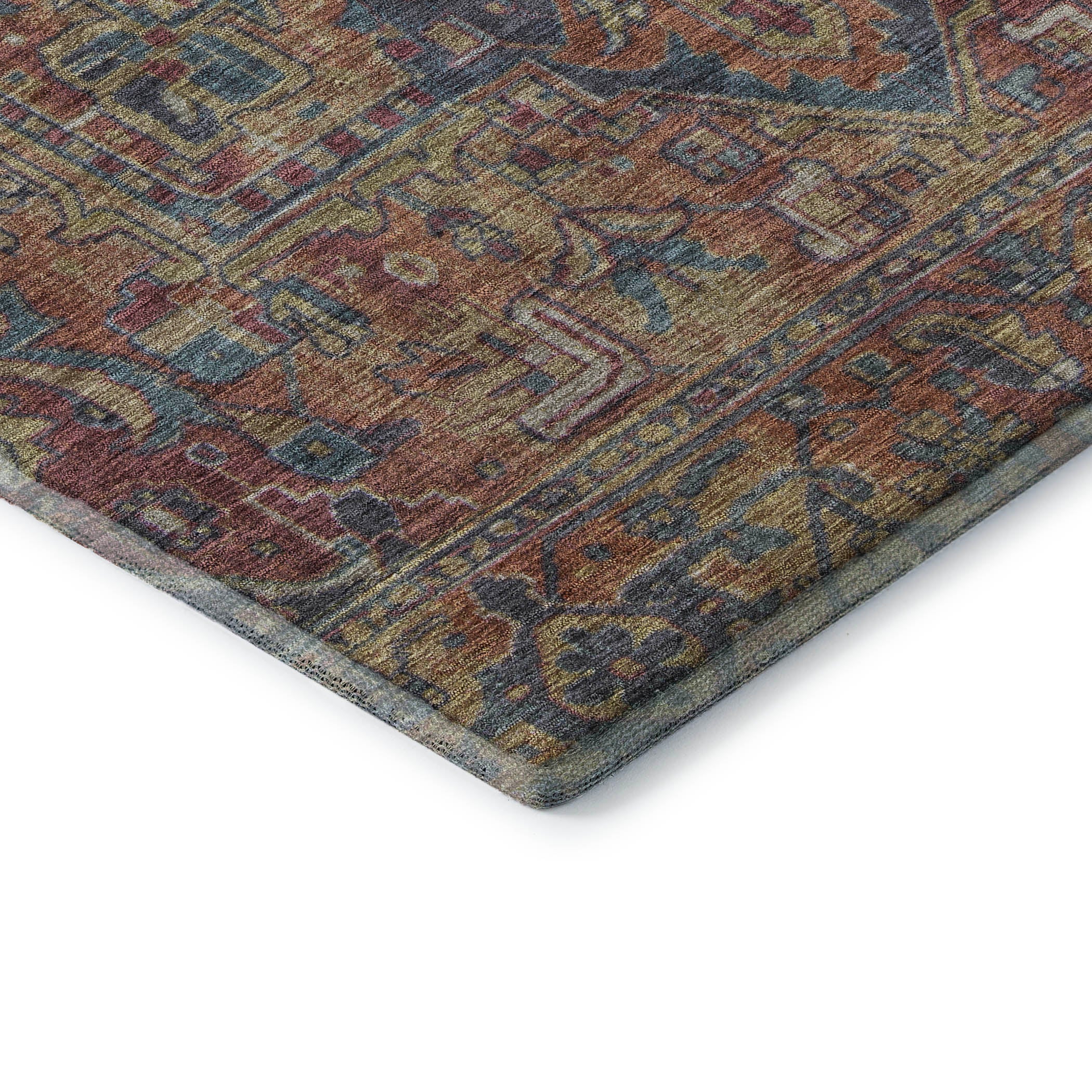 Reykjavik Machine Washable Traditional Red Rug 1'8" x 2'6" #shape_Rectangle
