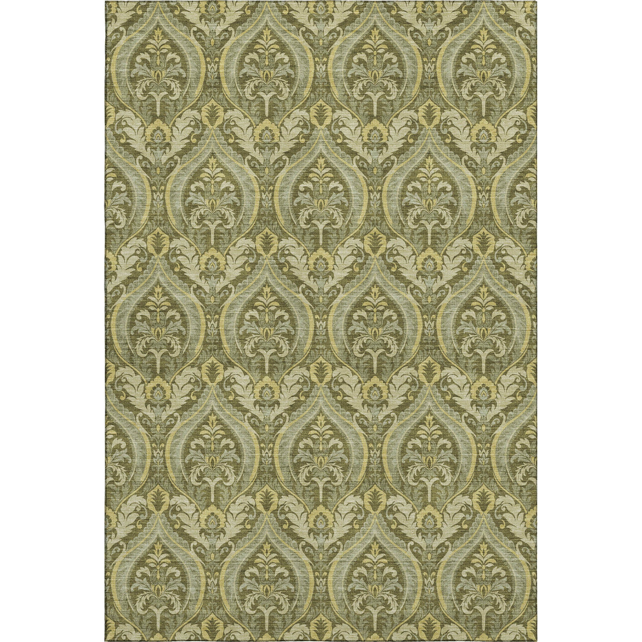 Oaxaca Machine Washable Transitional Green Rug 2'6" x 3'10" #shape_Rectangle