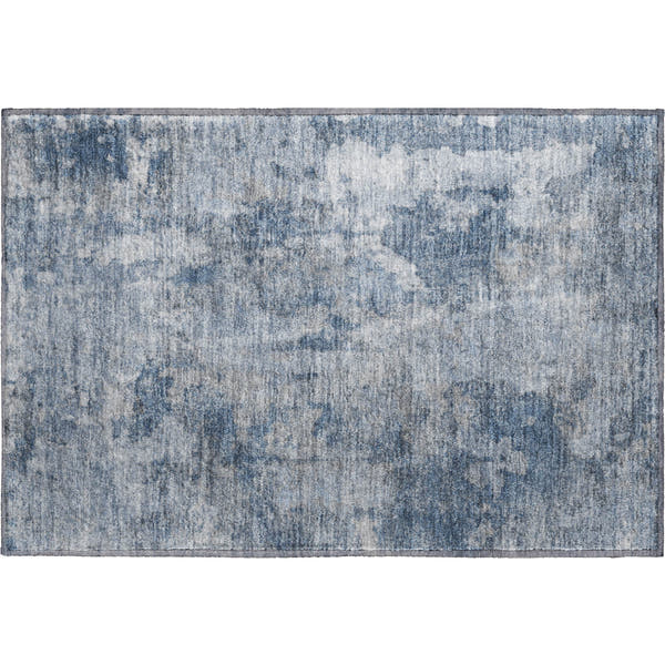 Hoi An Machine Washable Transitional Blue Rug 1'8" x 2'6"