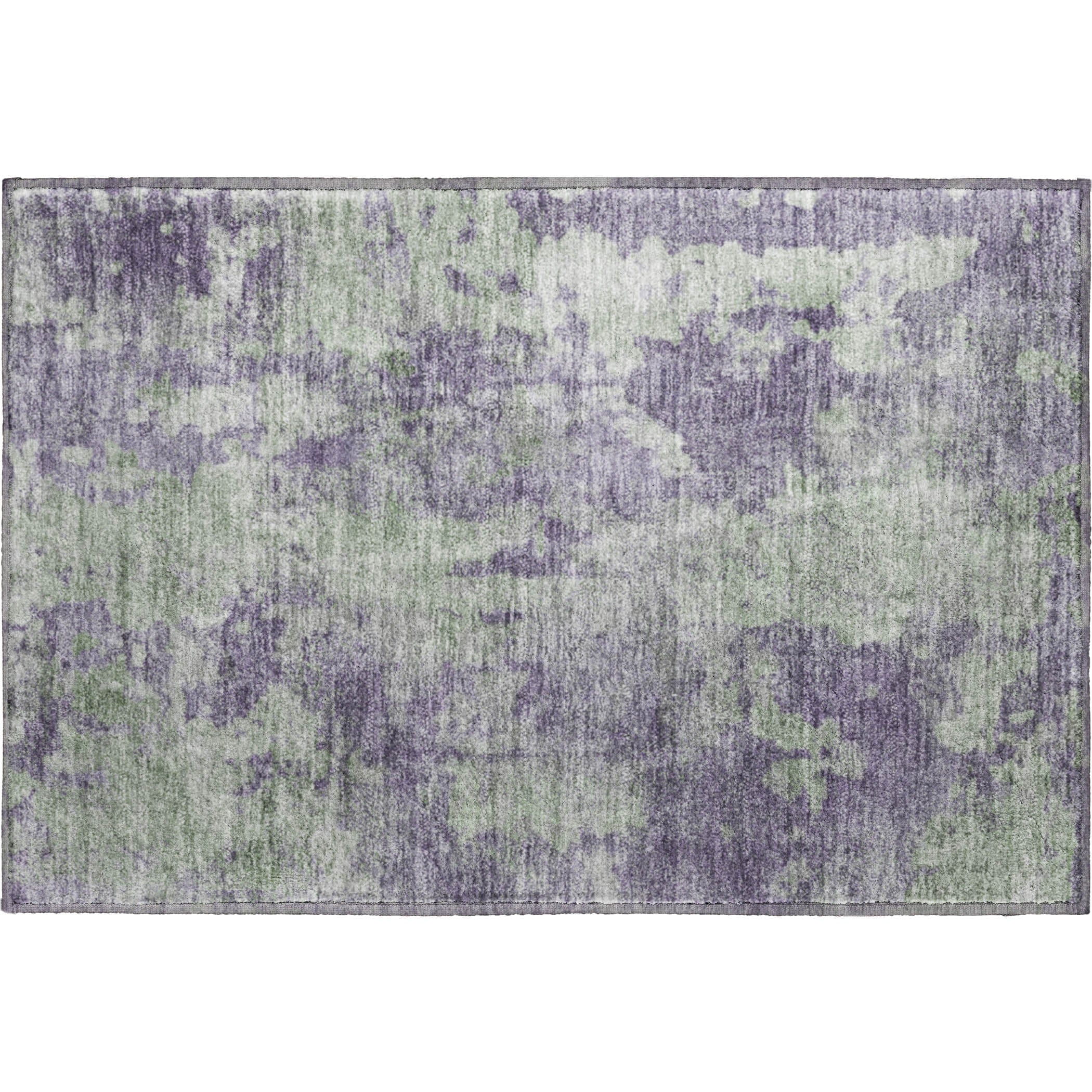 Hoi An Machine Washable Transitional Purple Rug 1'8" x 2'6" #shape_Rectangle