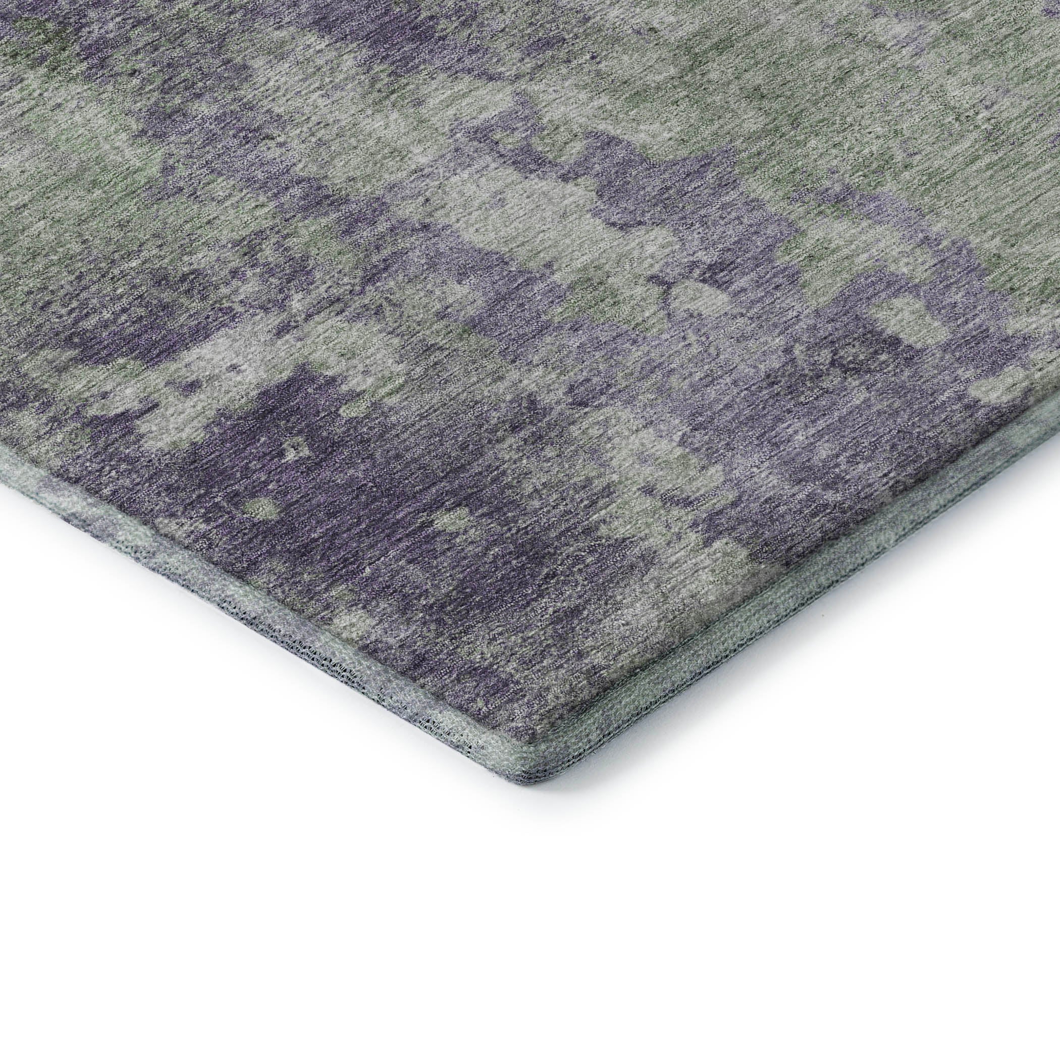Hoi An Machine Washable Transitional Purple Rug 1'8" x 2'6" #shape_Rectangle