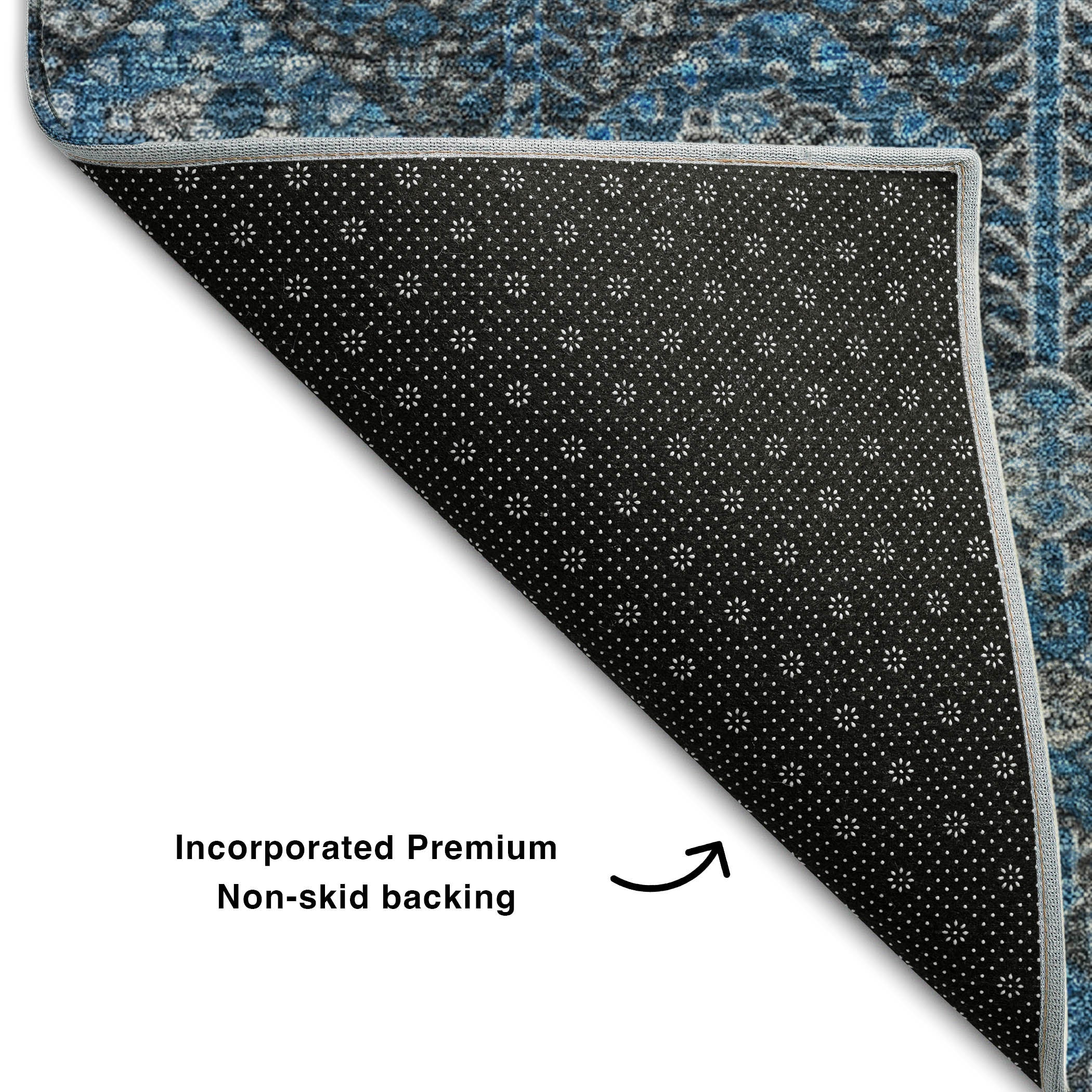 Lucerne Machine Washable Transitional Blue Rug 1'8" x 2'6" #shape_Rectangle