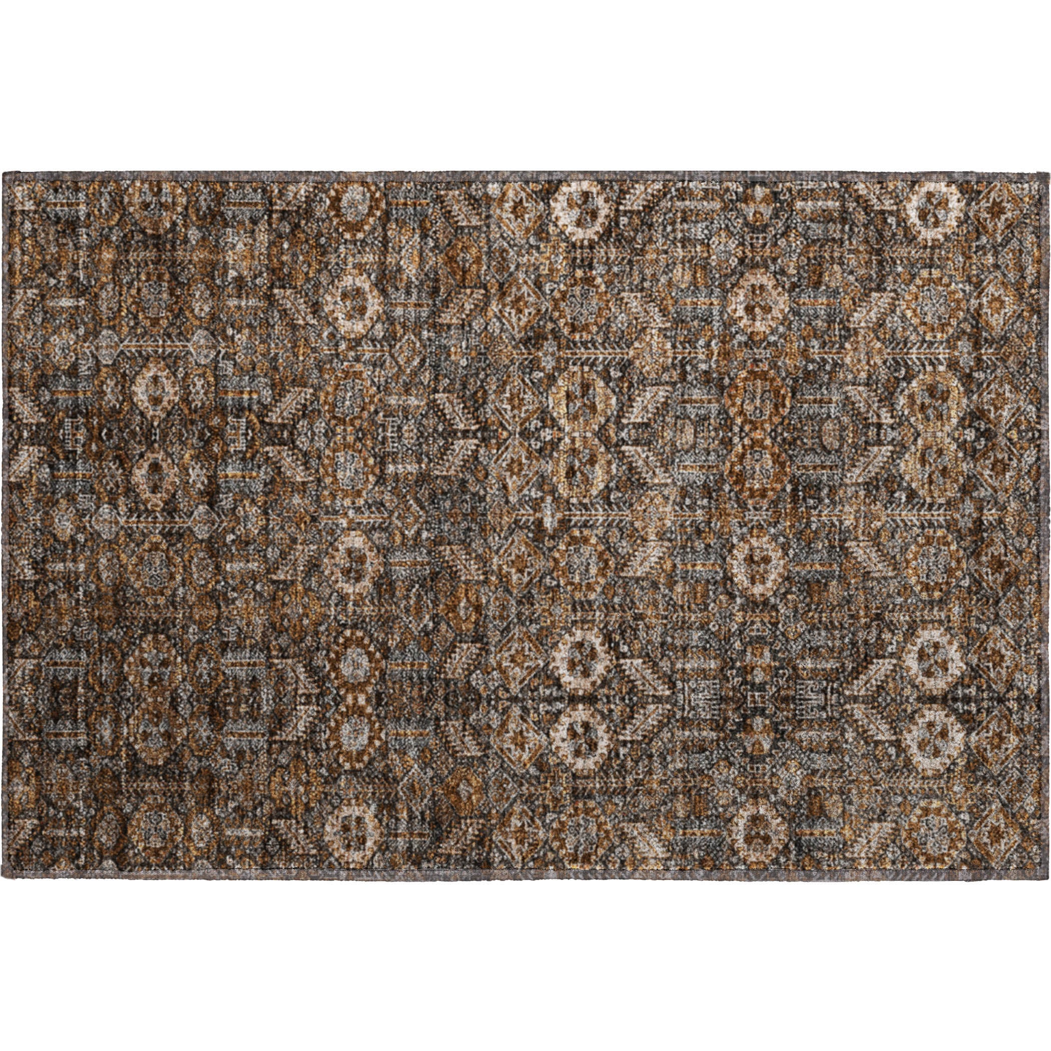 Lucerne Machine Washable Transitional Chocolate Brown Rug 1'8" x 2'6" #shape_Rectangle