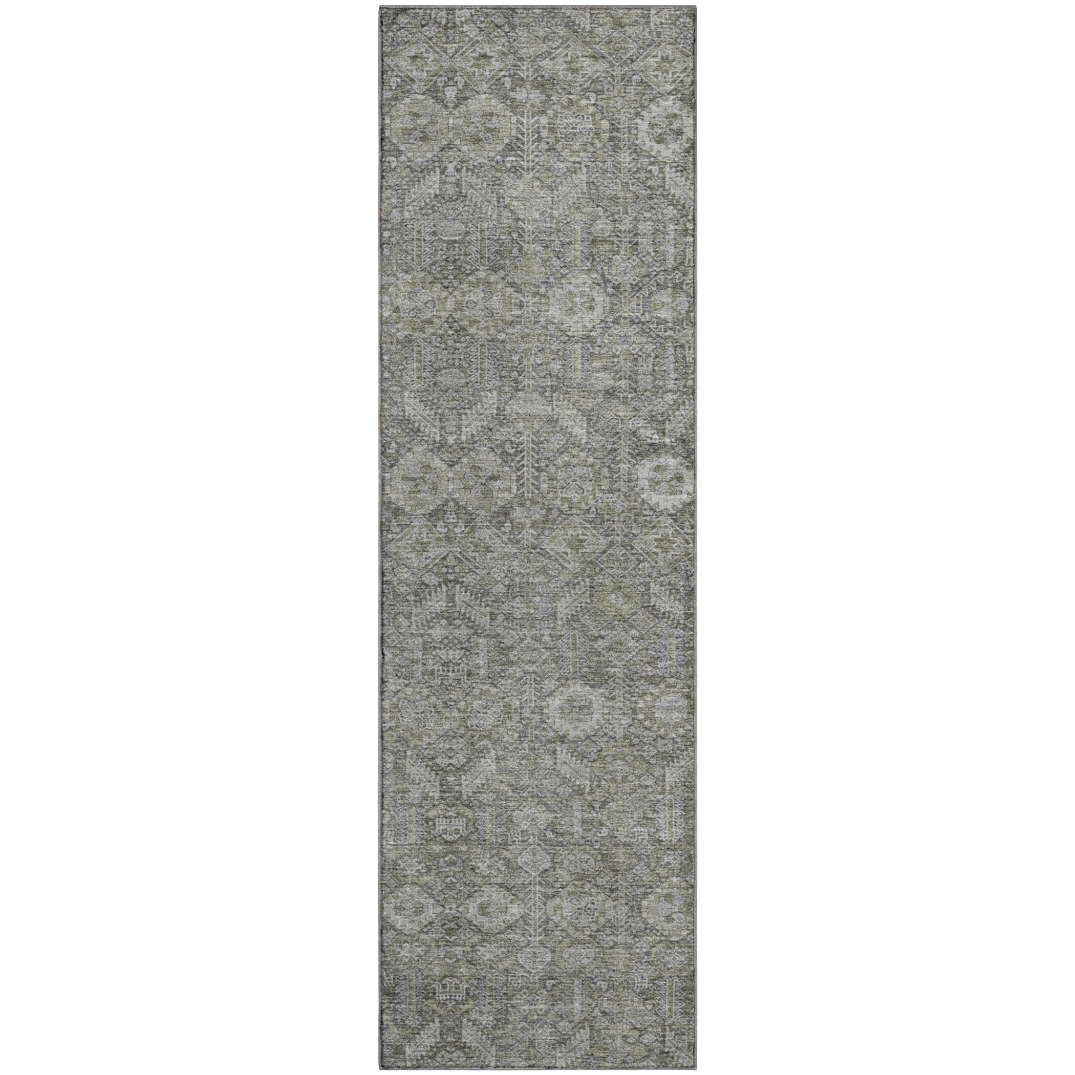 Lucerne Machine Washable Transitional Gray Rug 2'3" x 7'6" #shape_Runner
