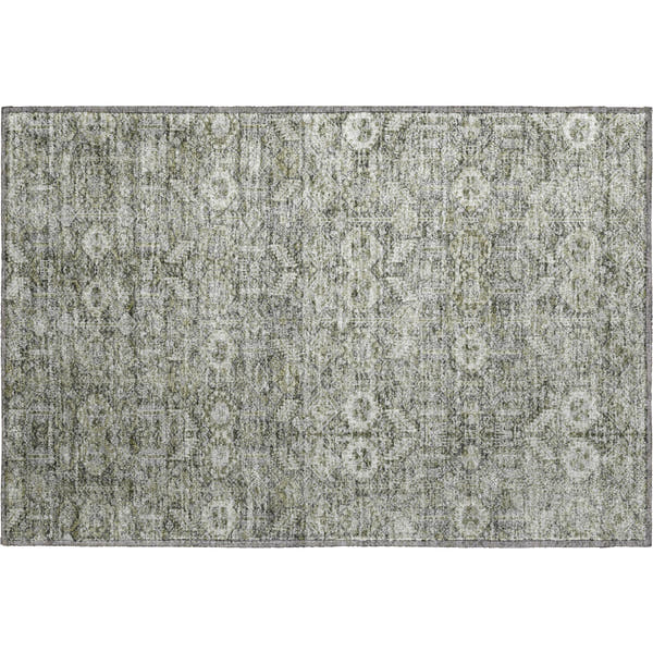 Lucerne Machine Washable Transitional Gray Rug 1'8" x 2'6"