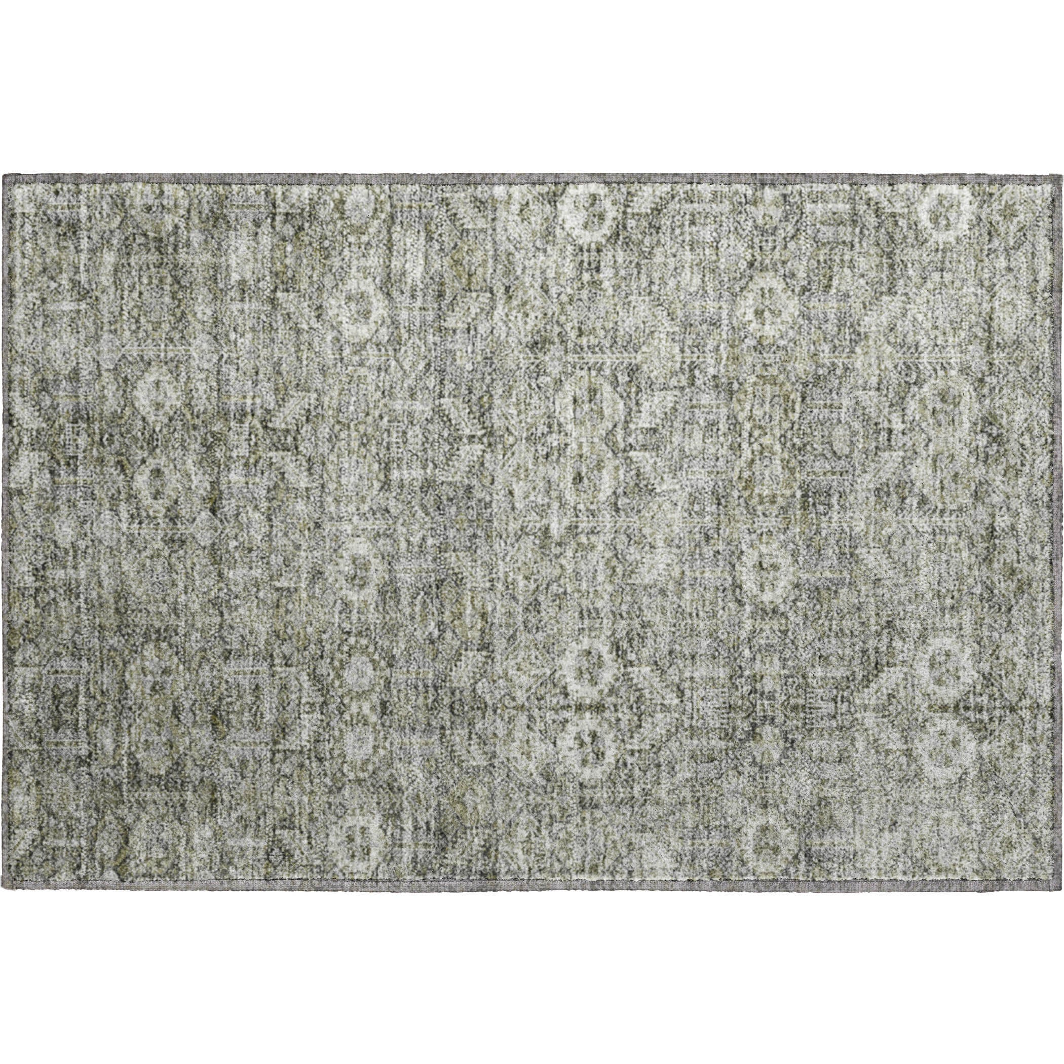 Lucerne Machine Washable Transitional Gray Rug 1'8" x 2'6" #shape_Rectangle