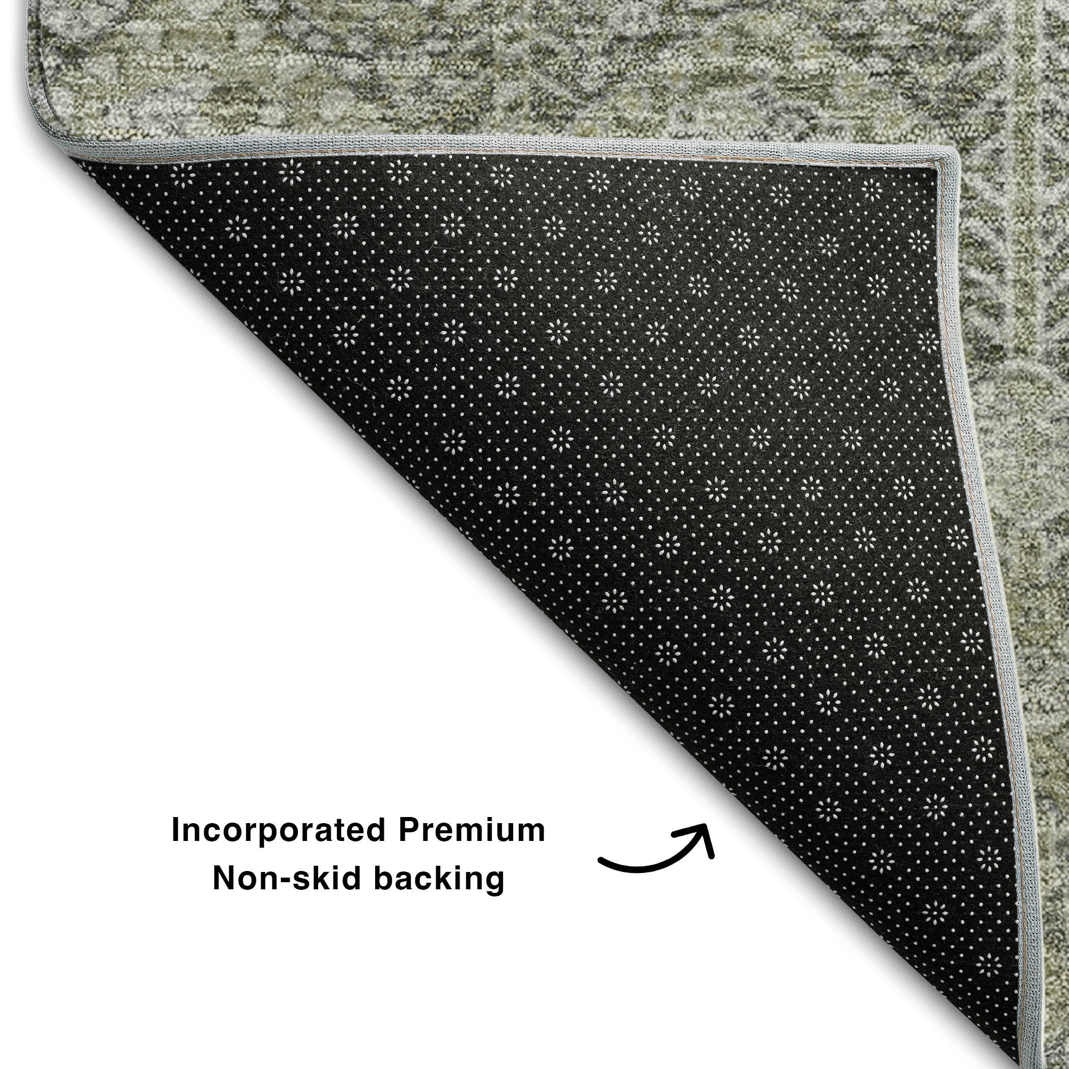 Lucerne Machine Washable Transitional Gray Rug 1'8" x 2'6" #shape_Rectangle