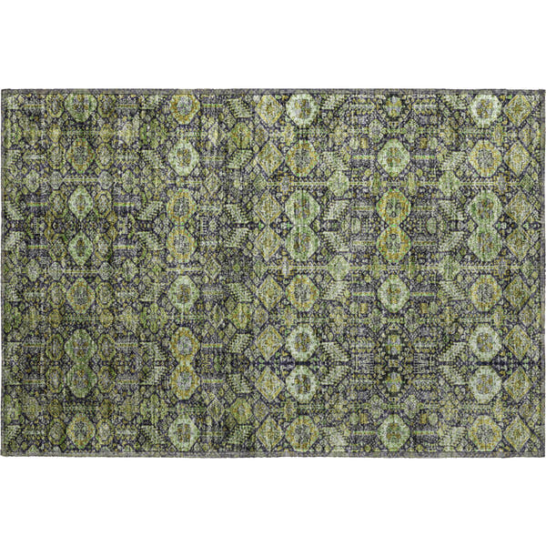 Lucerne Machine Washable Transitional Green Rug 1'8" x 2'6"