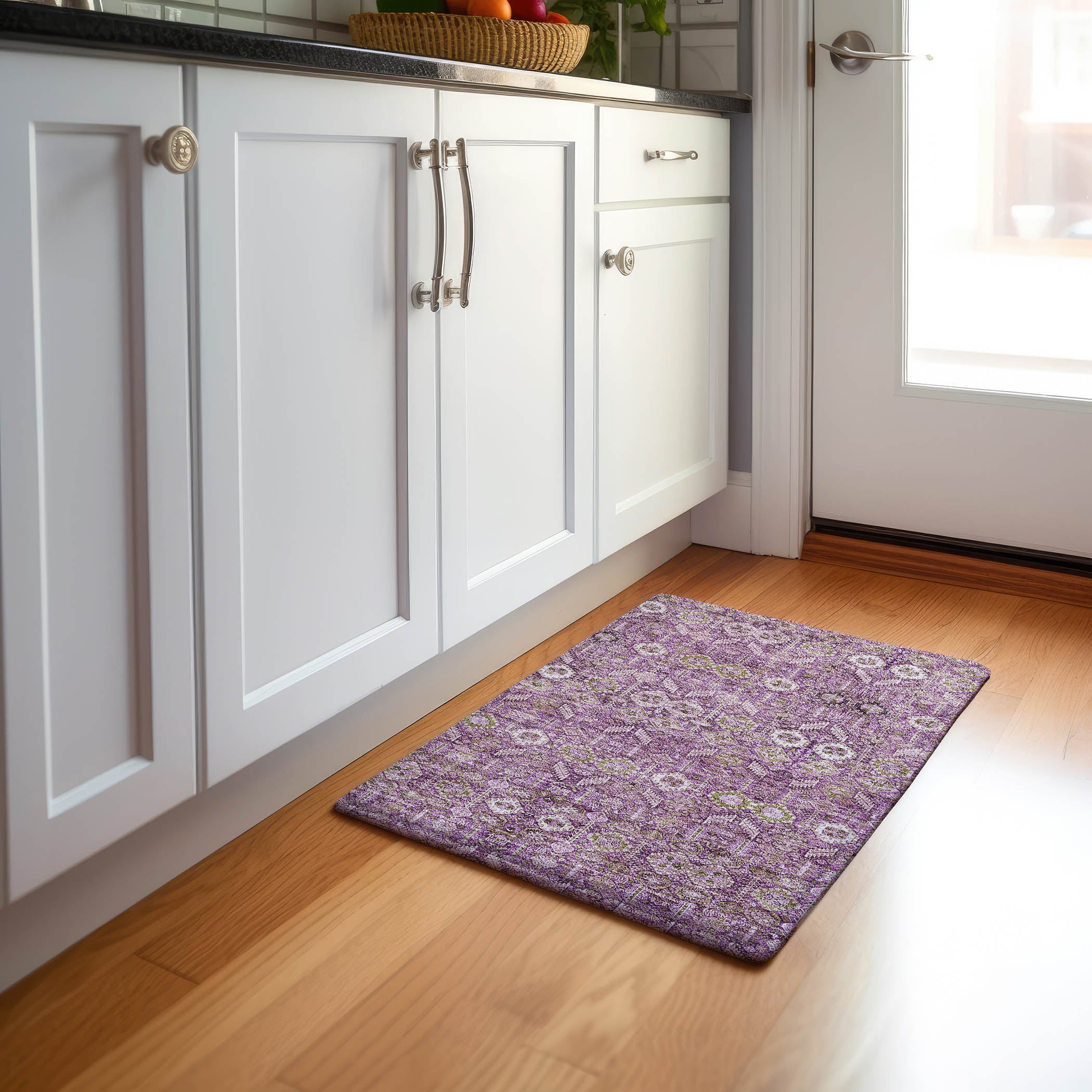 Lucerne Machine Washable Transitional Lavender Purple Rug 1'8" x 2'6" #shape_Rectangle