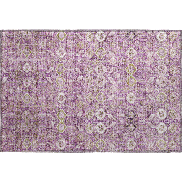 Lucerne Machine Washable Transitional Lavender Purple Rug 1'8" x 2'6"