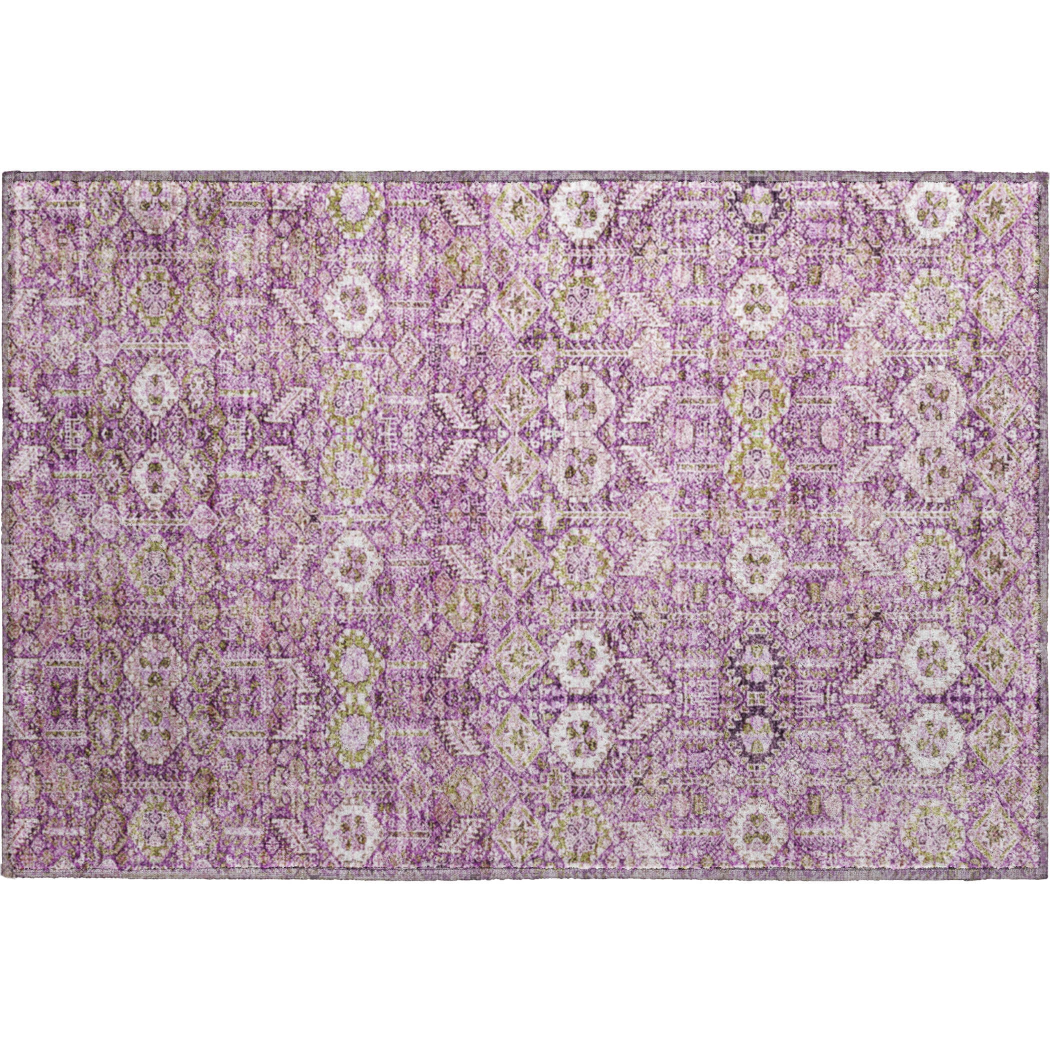 Lucerne Machine Washable Transitional Lavender Purple Rug 1'8" x 2'6" #shape_Rectangle
