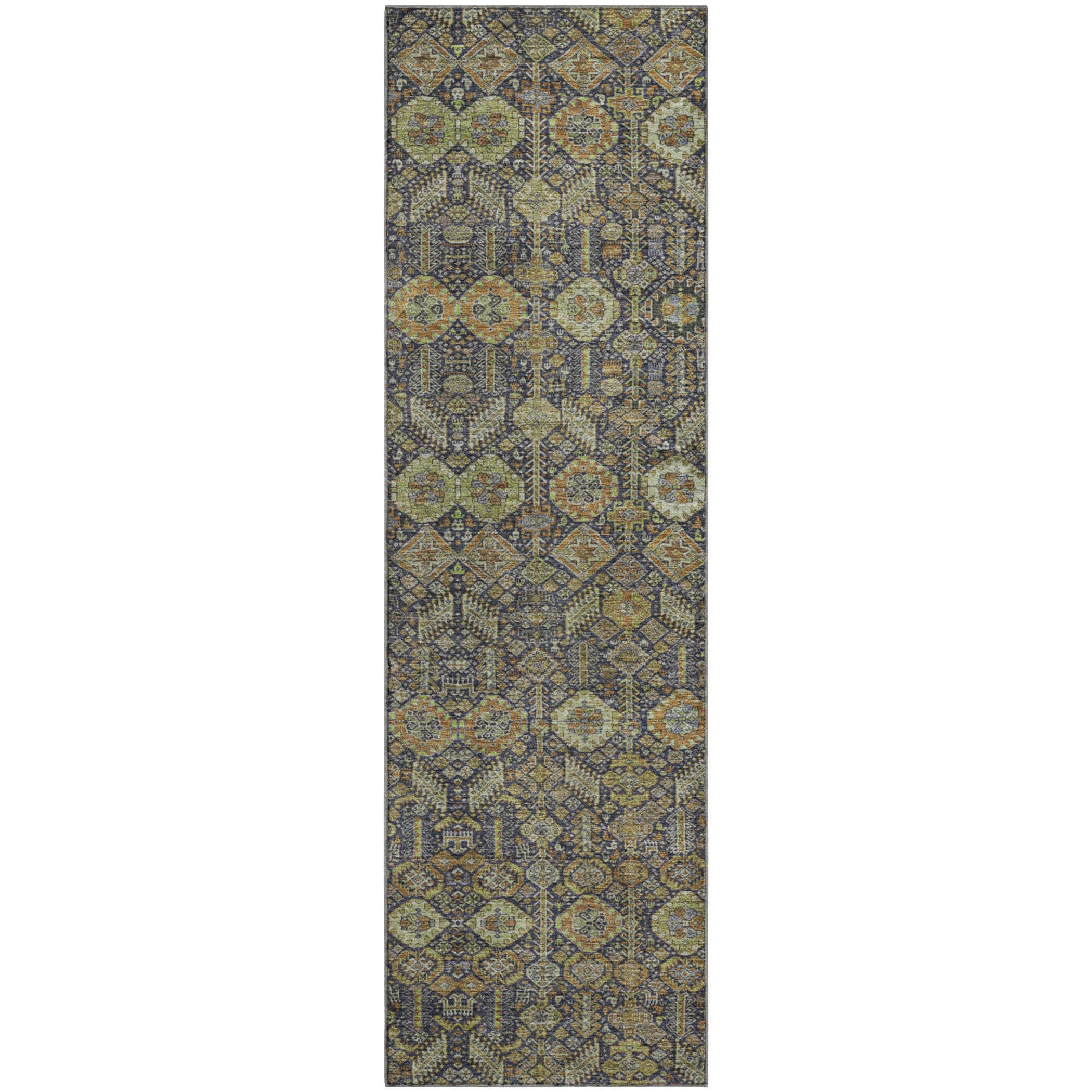 Lucerne Machine Washable Transitional Paprika Orange Rug 2'3" x 7'6" #shape_Runner