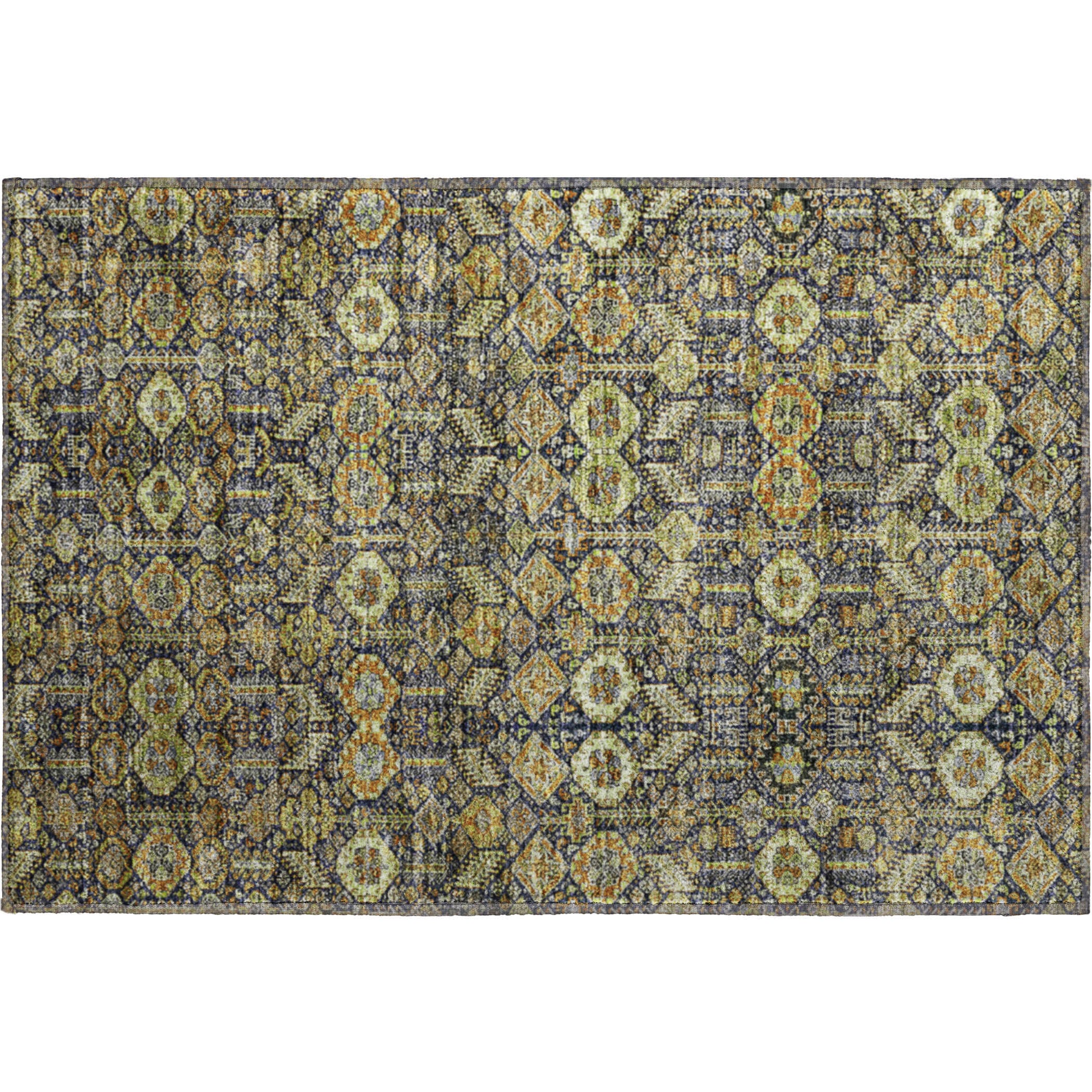 Lucerne Machine Washable Transitional Paprika Orange Rug 1'8" x 2'6" #shape_Rectangle