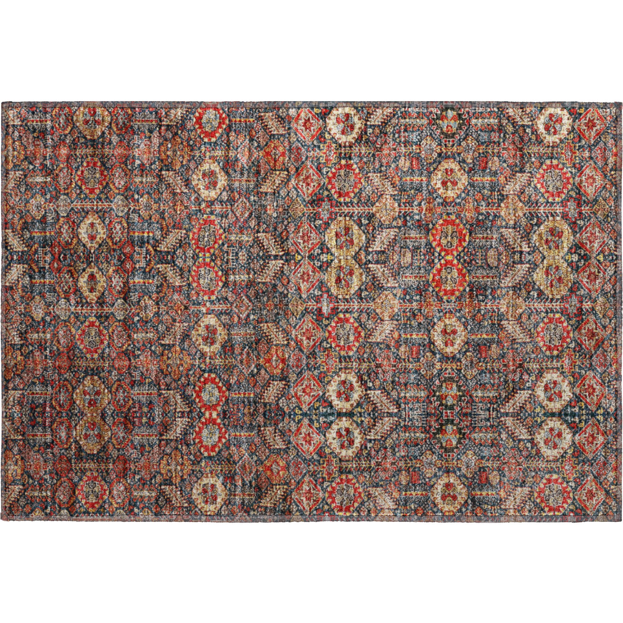 Lucerne Machine Washable Transitional Red Rug 1'8" x 2'6" #shape_Rectangle