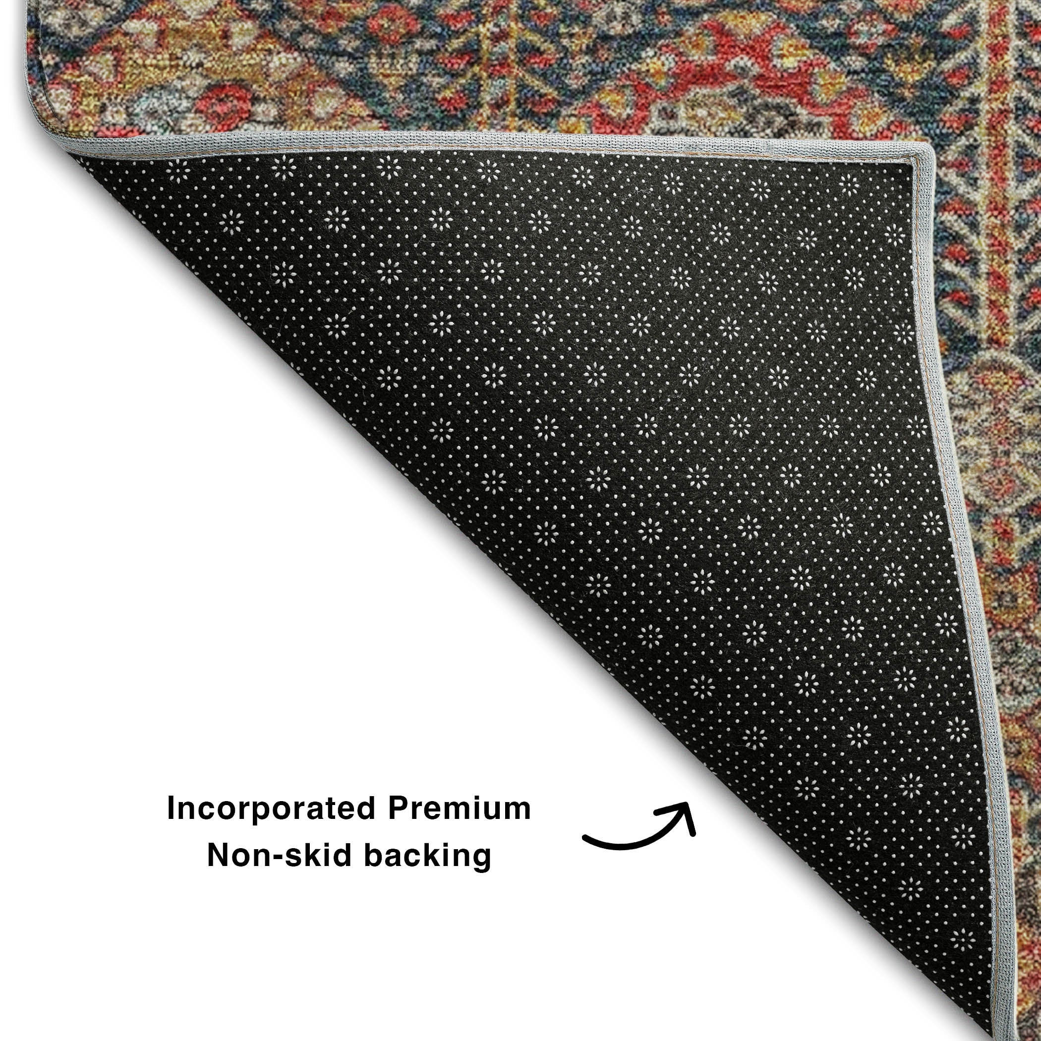 Lucerne Machine Washable Transitional Red Rug 1'8" x 2'6" #shape_Rectangle