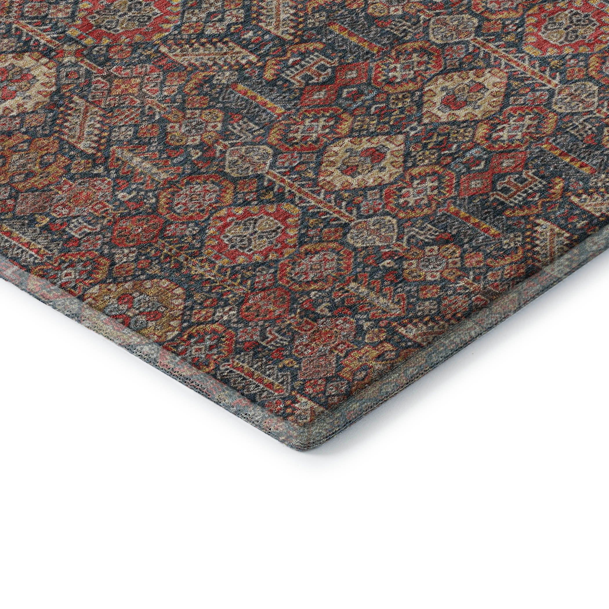 Lucerne Machine Washable Transitional Red Rug 1'8" x 2'6" #shape_Rectangle