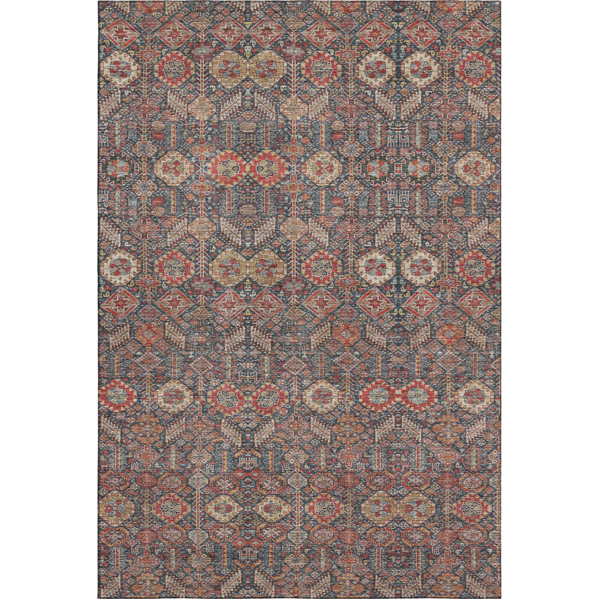 Lucerne Machine Washable Transitional Red Rug 2'6" x 3'10" #shape_Rectangle