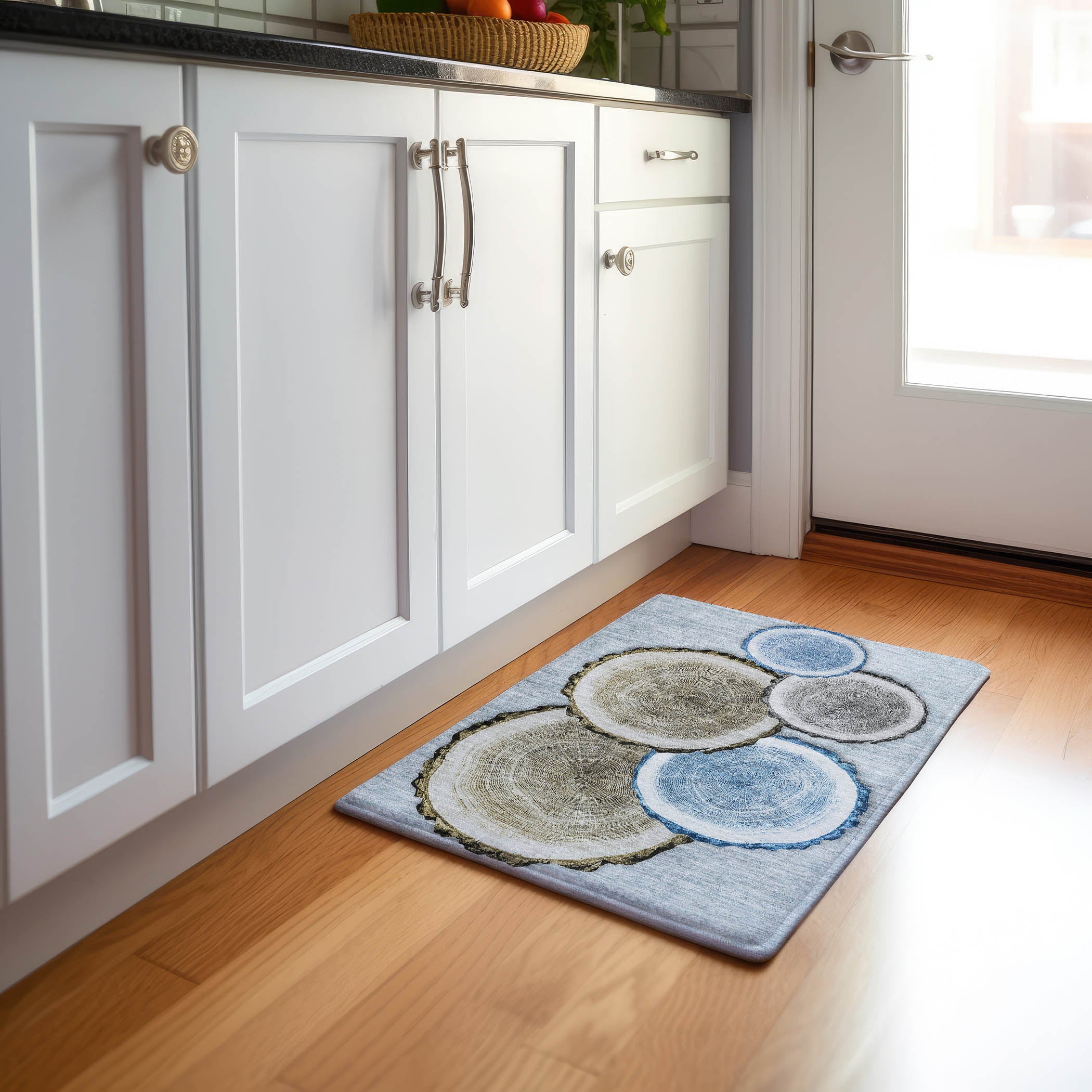 Dublin Machine Washable Transitional Blue Rug 1'8" x 2'6" #shape_Rectangle