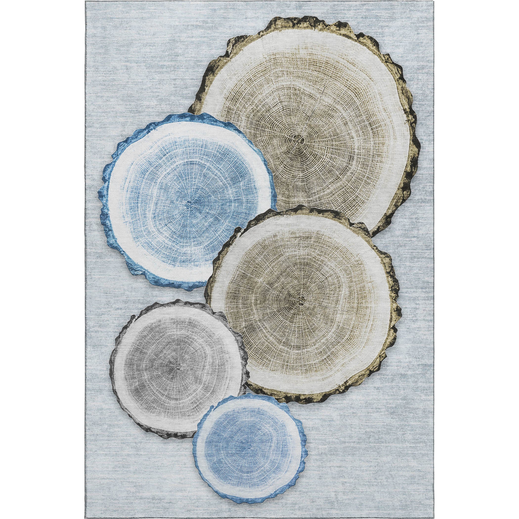 Dublin Machine Washable Transitional Blue Rug 2'6" x 3'10" #shape_Rectangle